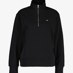 GANT Kadın Siyah Relaxed Fit Yarım Fermuarlı Sweatshirt
