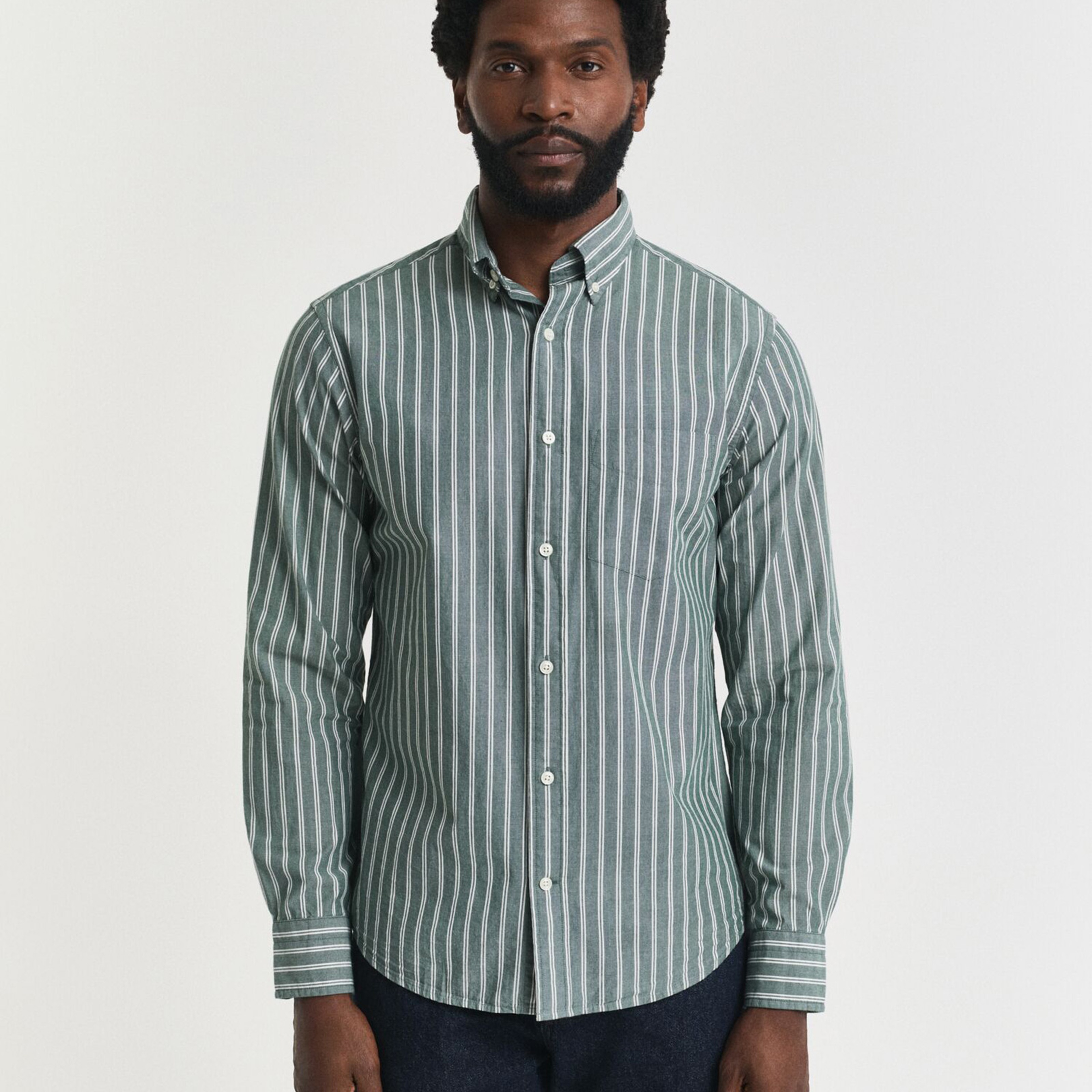 GANT Erkek Yeşil Regular Fit Düğmeli Gömlek