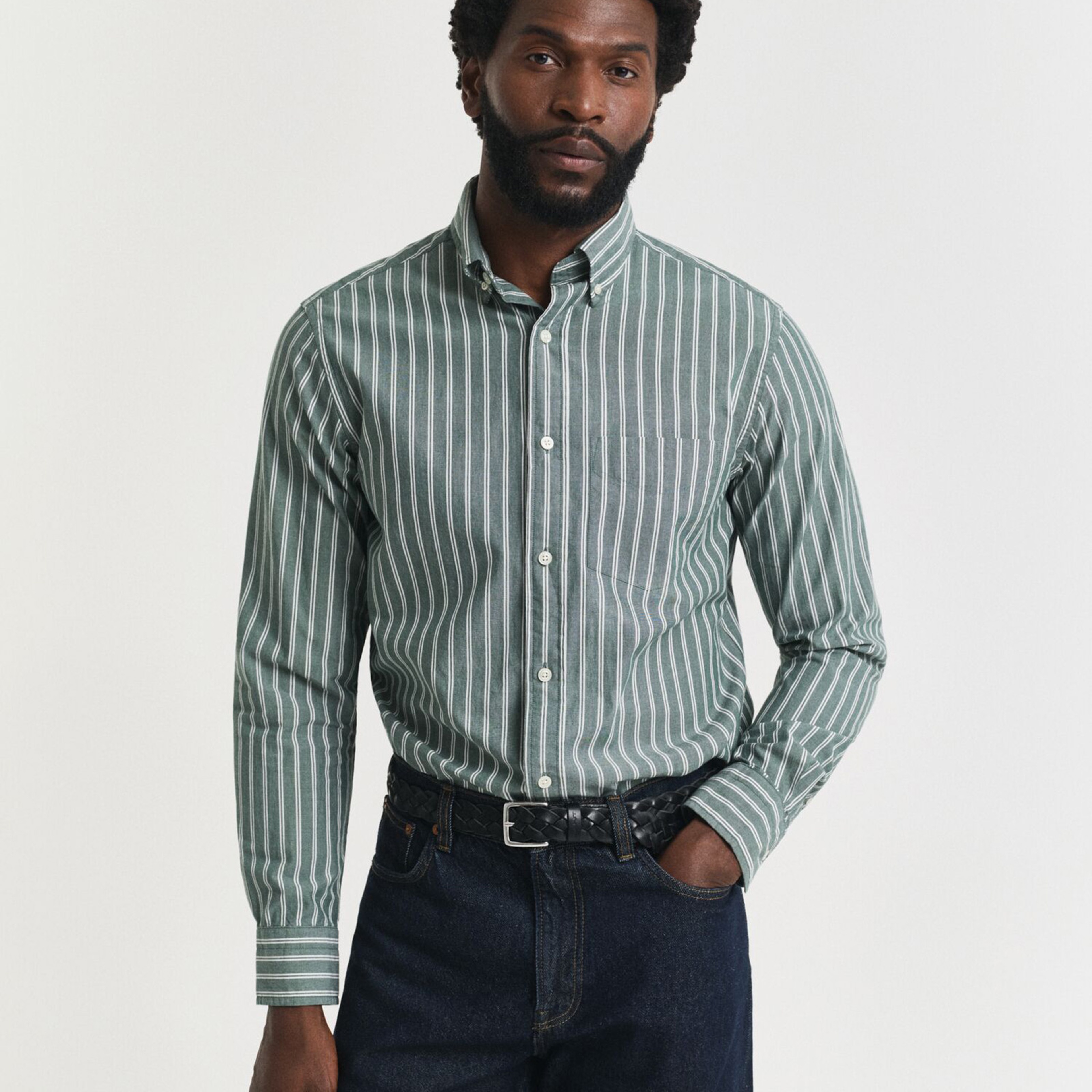 GANT Erkek Yeşil Regular Fit Düğmeli Gömlek