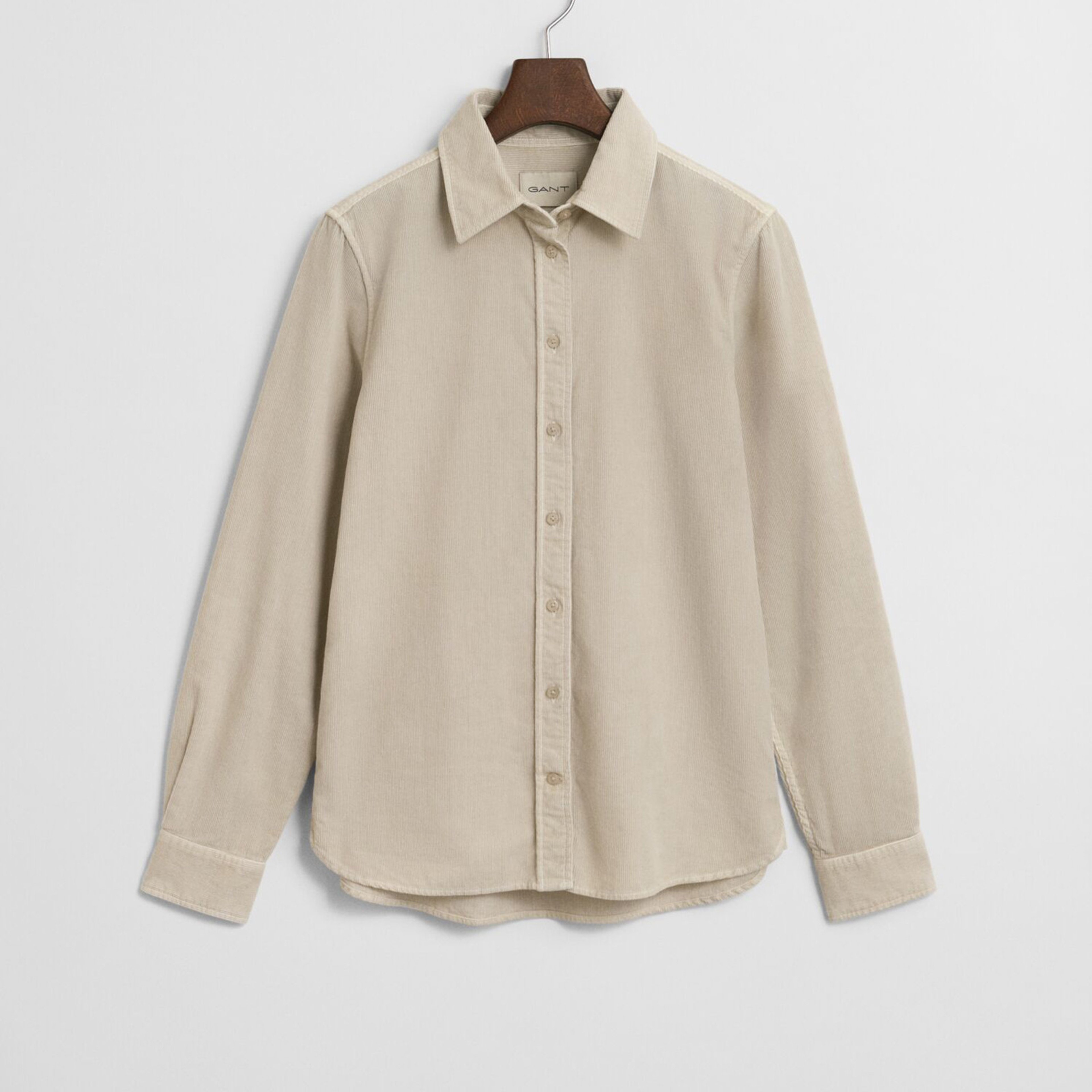 GANT Kadın Bej Regular Fit Bisiklet Yaka Gömlek