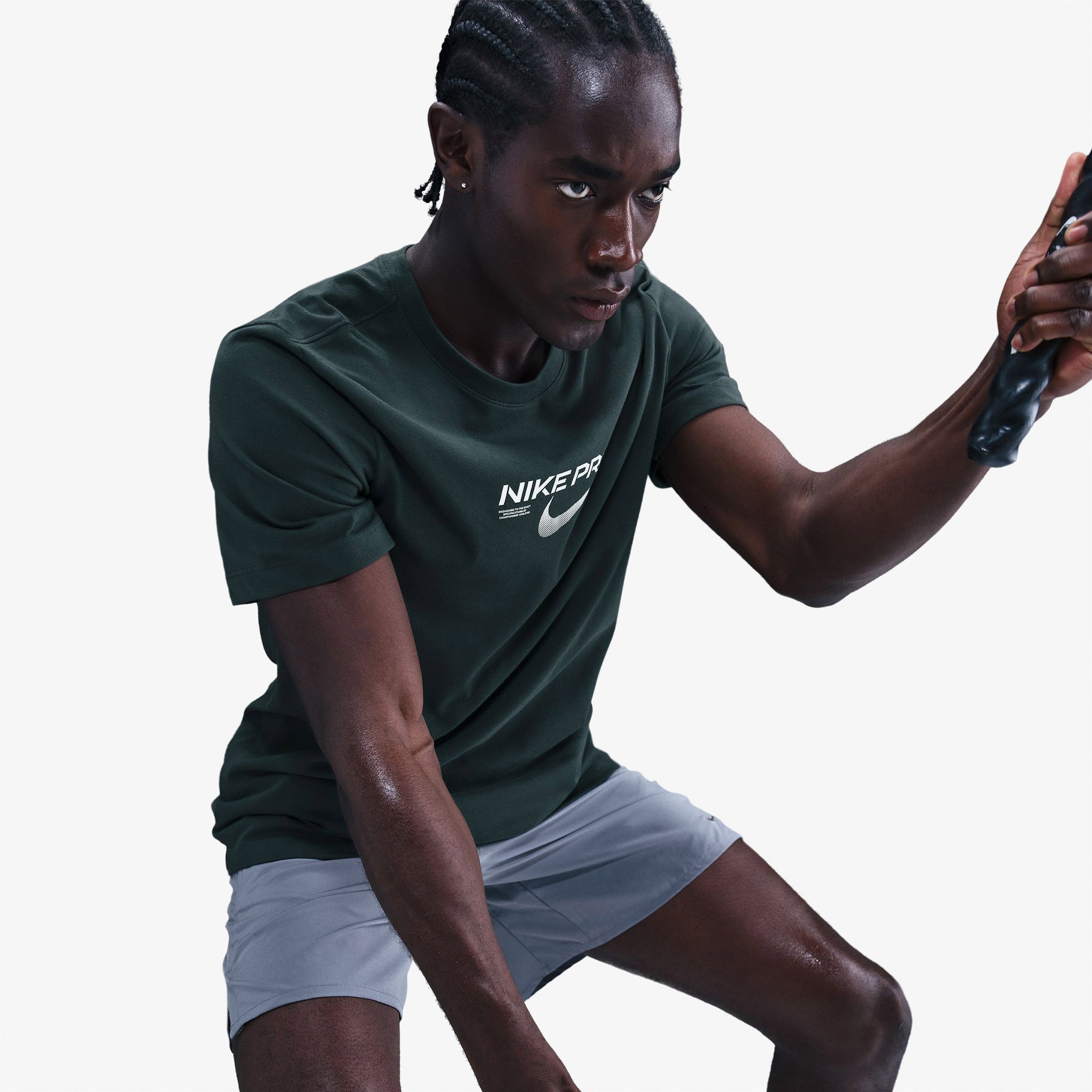 Nike Pro Dri-FIT Training Erkek Yeşil T-Shirt