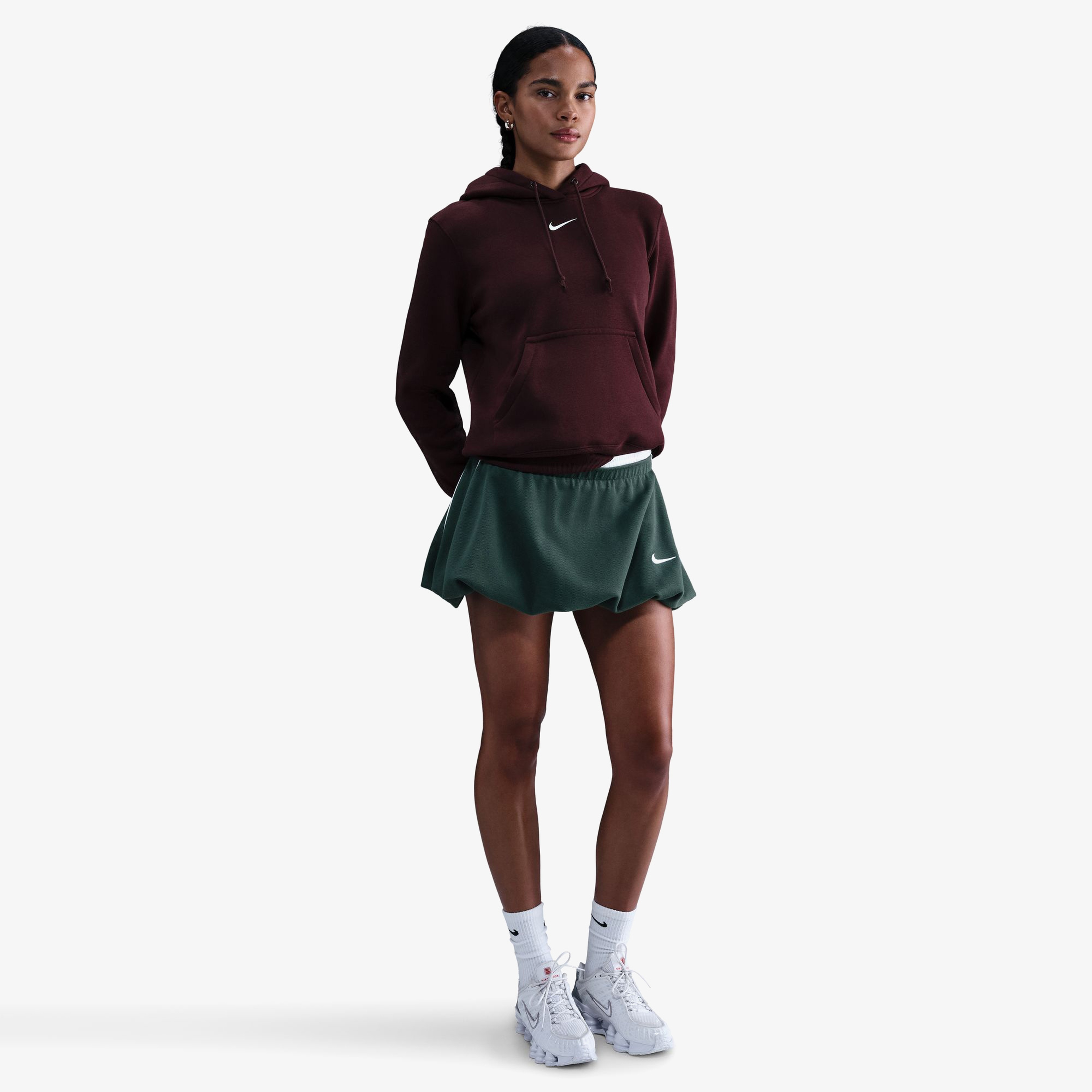 Nike Sportswear Phoenix Fleece Kadın Bordo Sweatshirt