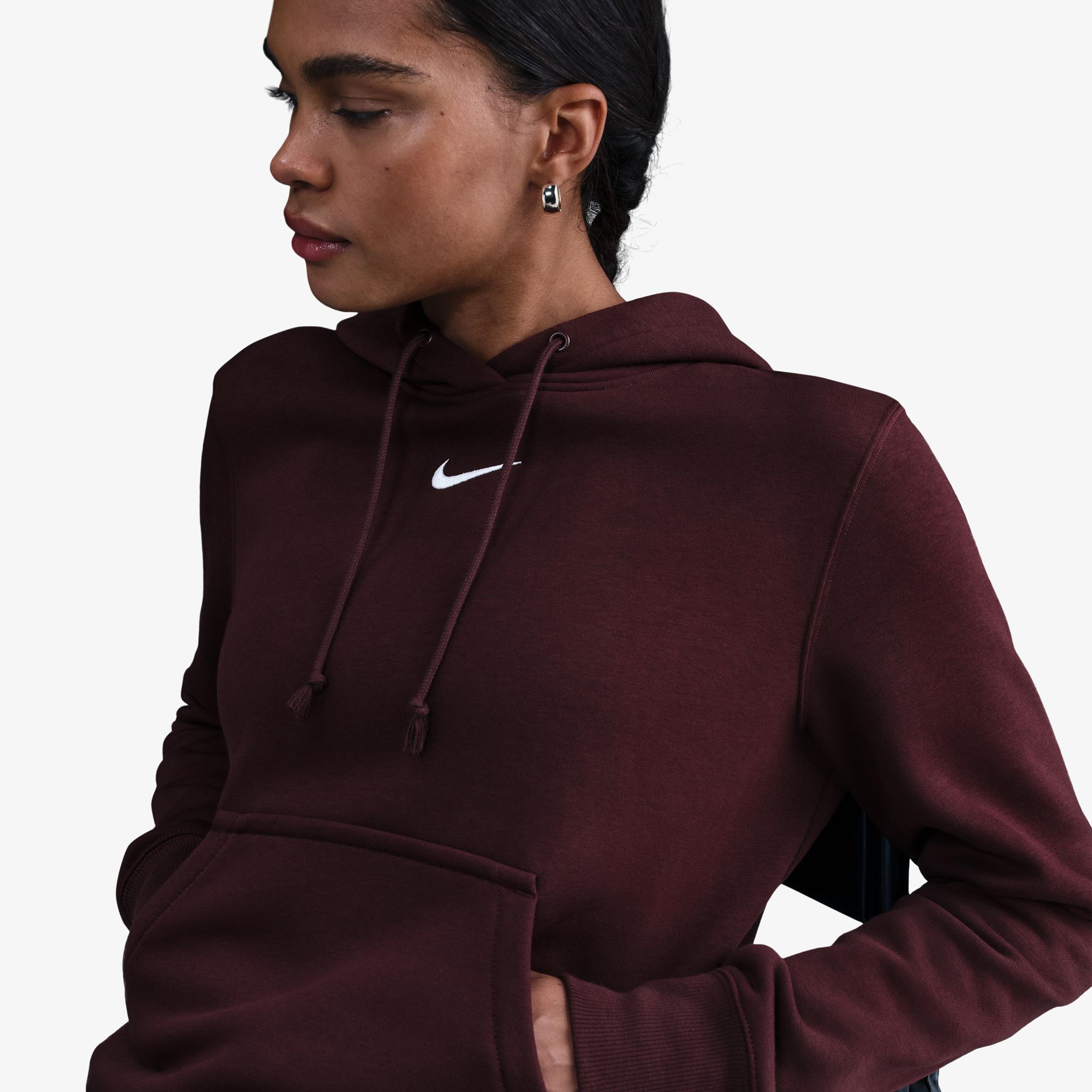 Nike Sportswear Phoenix Fleece Kadın Bordo Sweatshirt