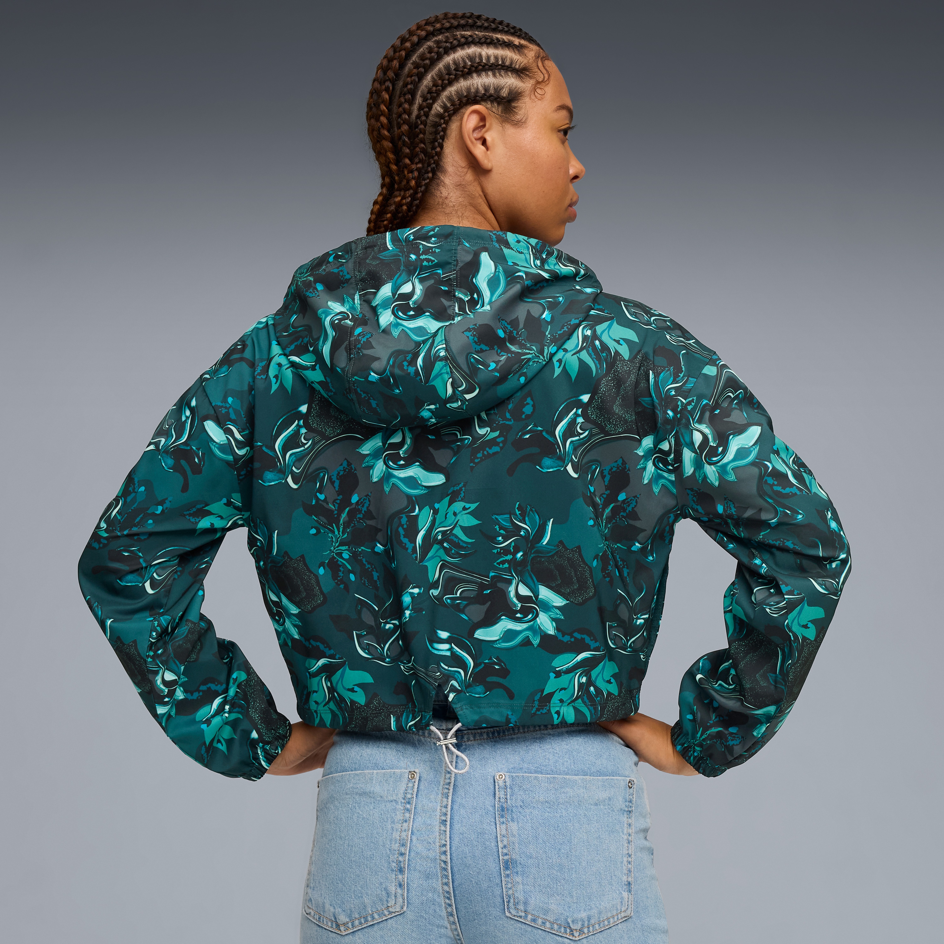 Puma Green Terrains Woven Kadın Yeşil Antrenman Eşofman Üstü