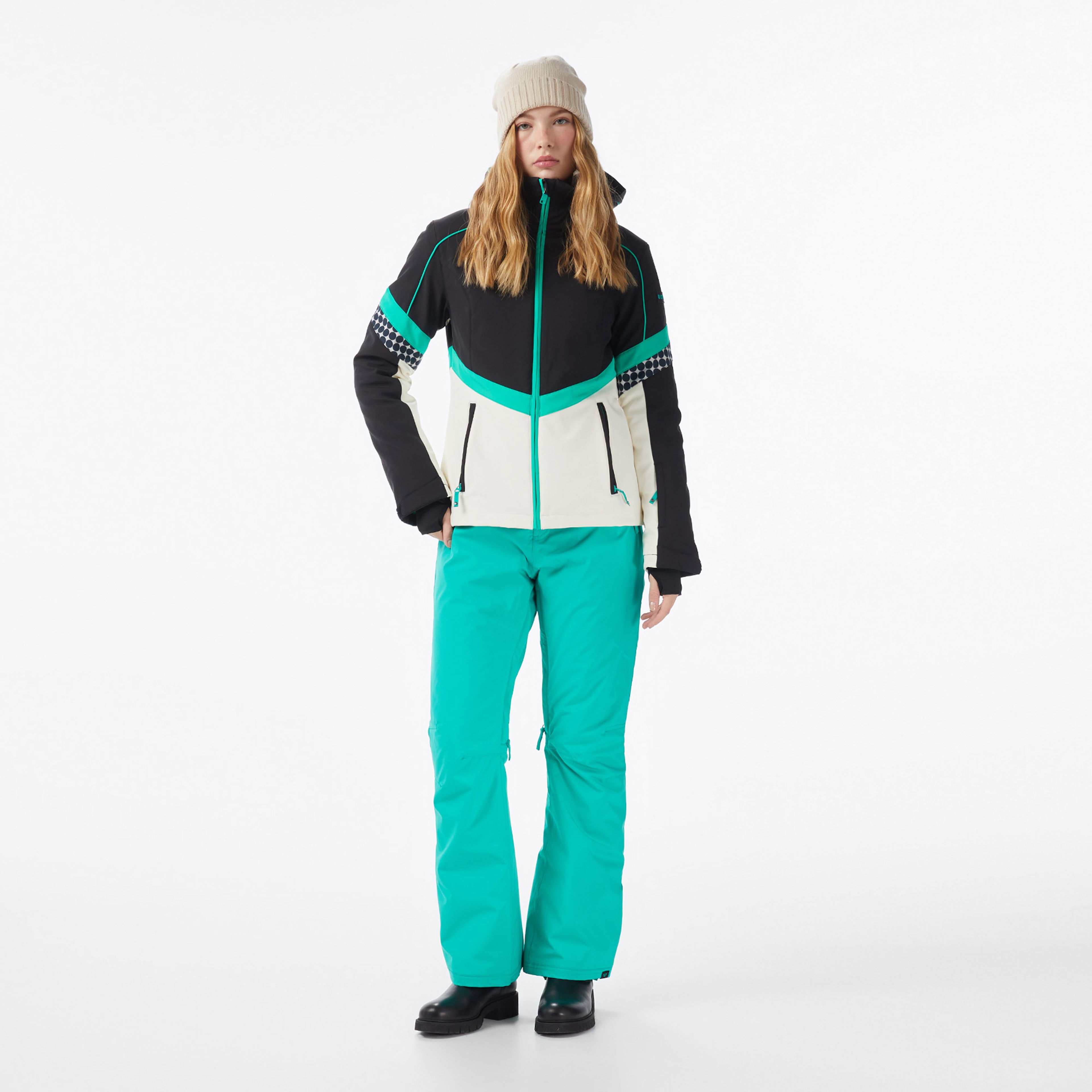 Roxy Peak Chic Softshell Kadın Gri Kayak Montu