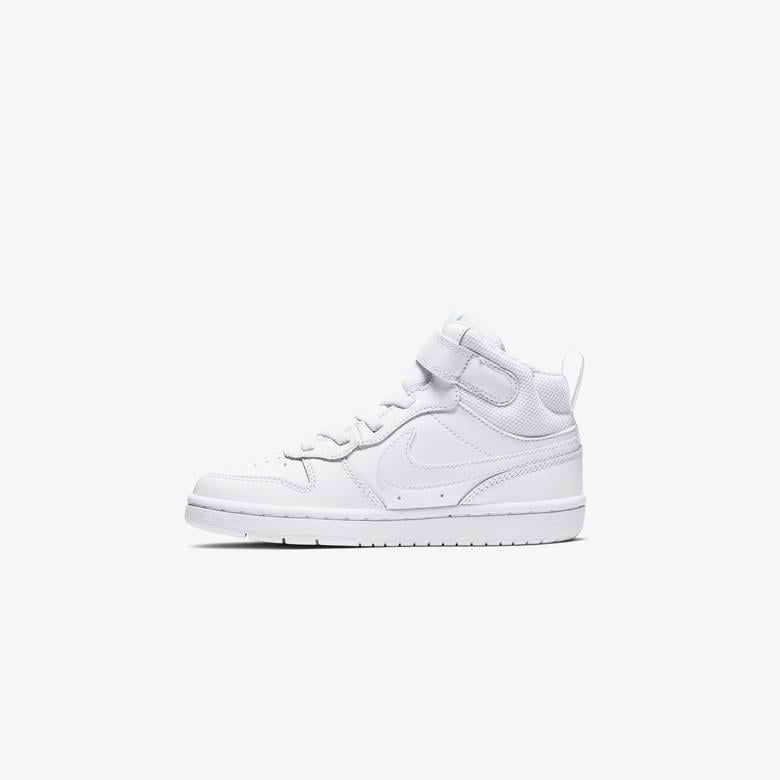 Nike Court Borough Mid 2 (Psv) Çocuk Beyaz Basketbol Ayakkabısı