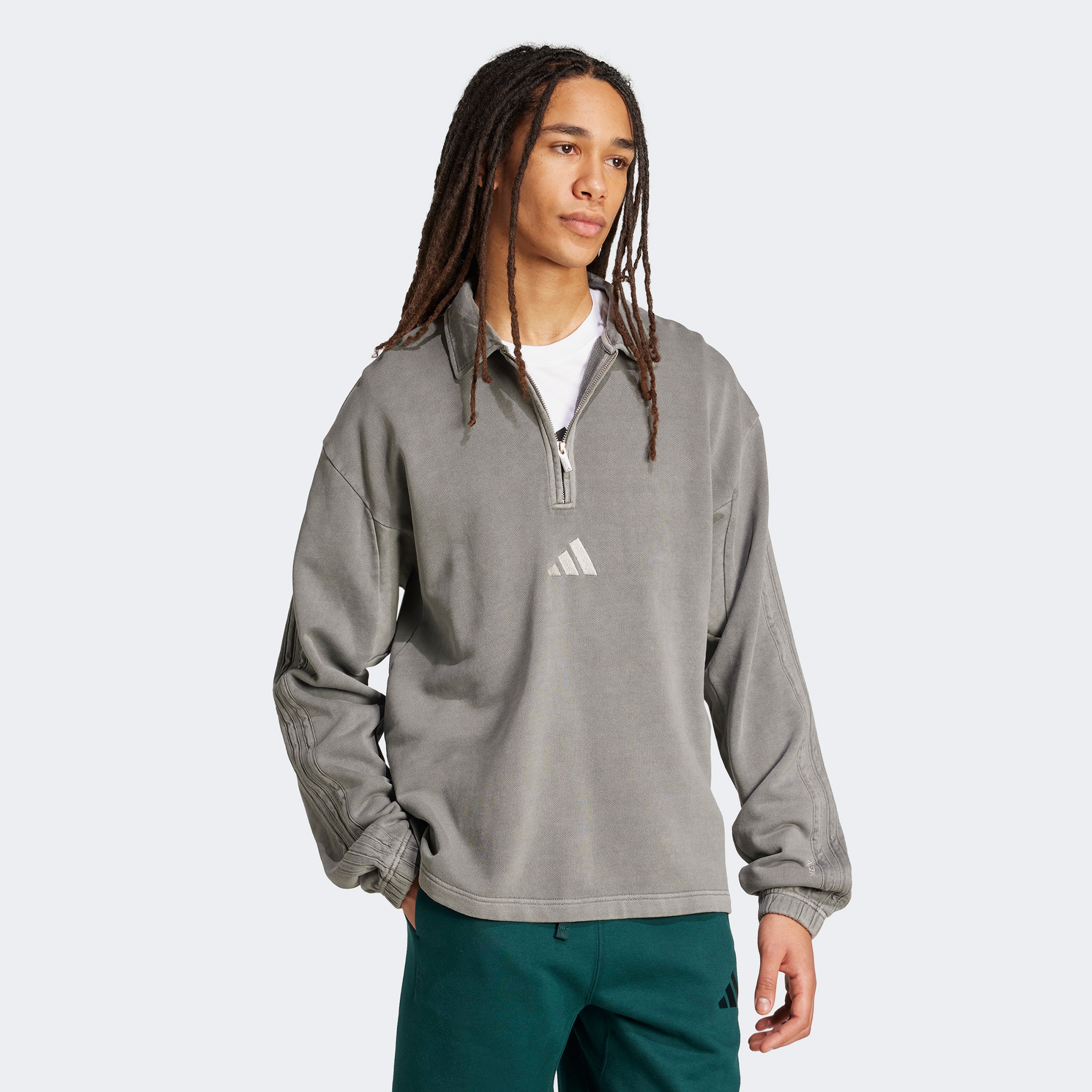 adidas All Szn French Terry Washed Erkek Siyah Sweatshirt