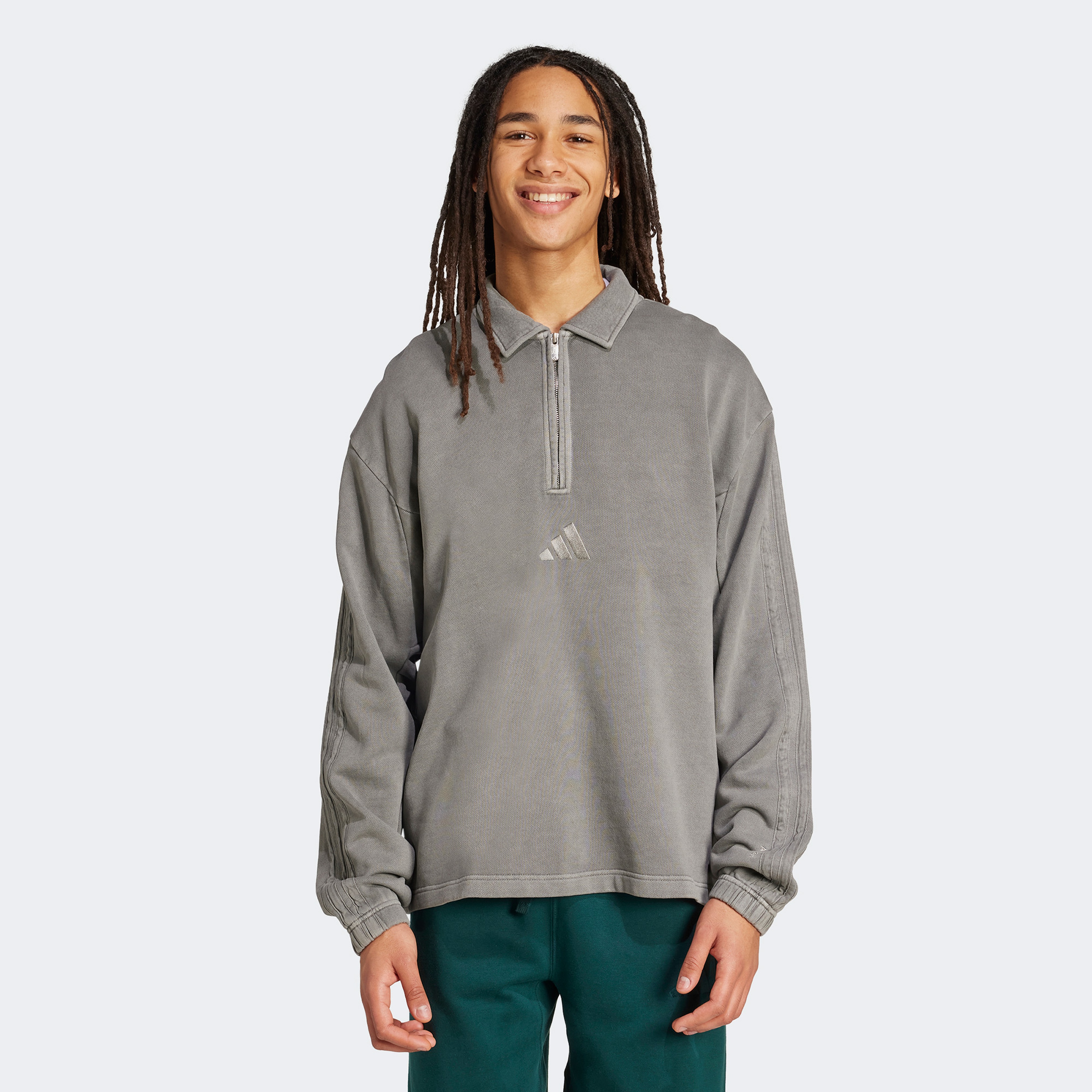adidas All Szn French Terry Washed Erkek Siyah Sweatshirt