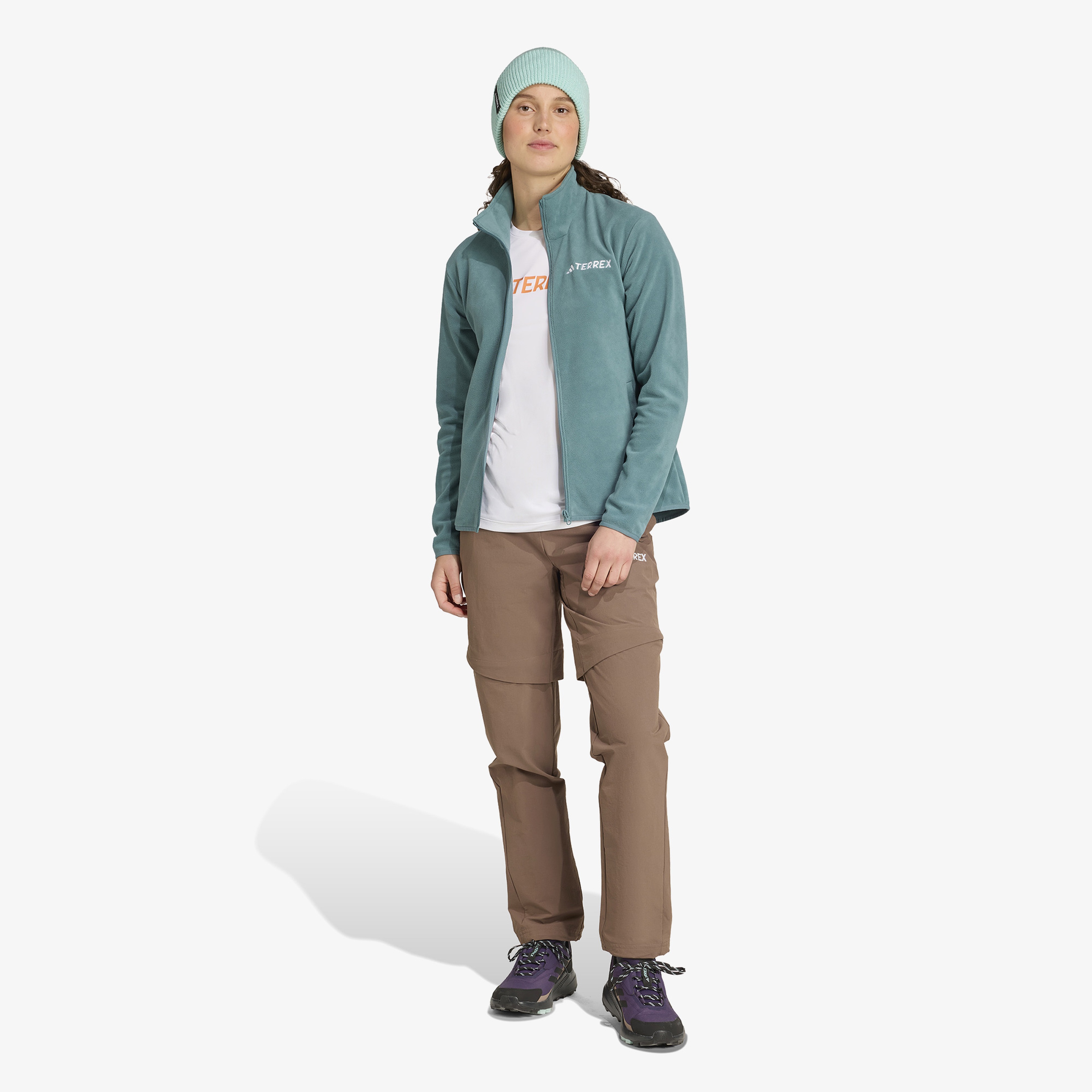 adidas Multi Essentials Full Zip Fleece Kadın Yeşil Yürüyüş Polar