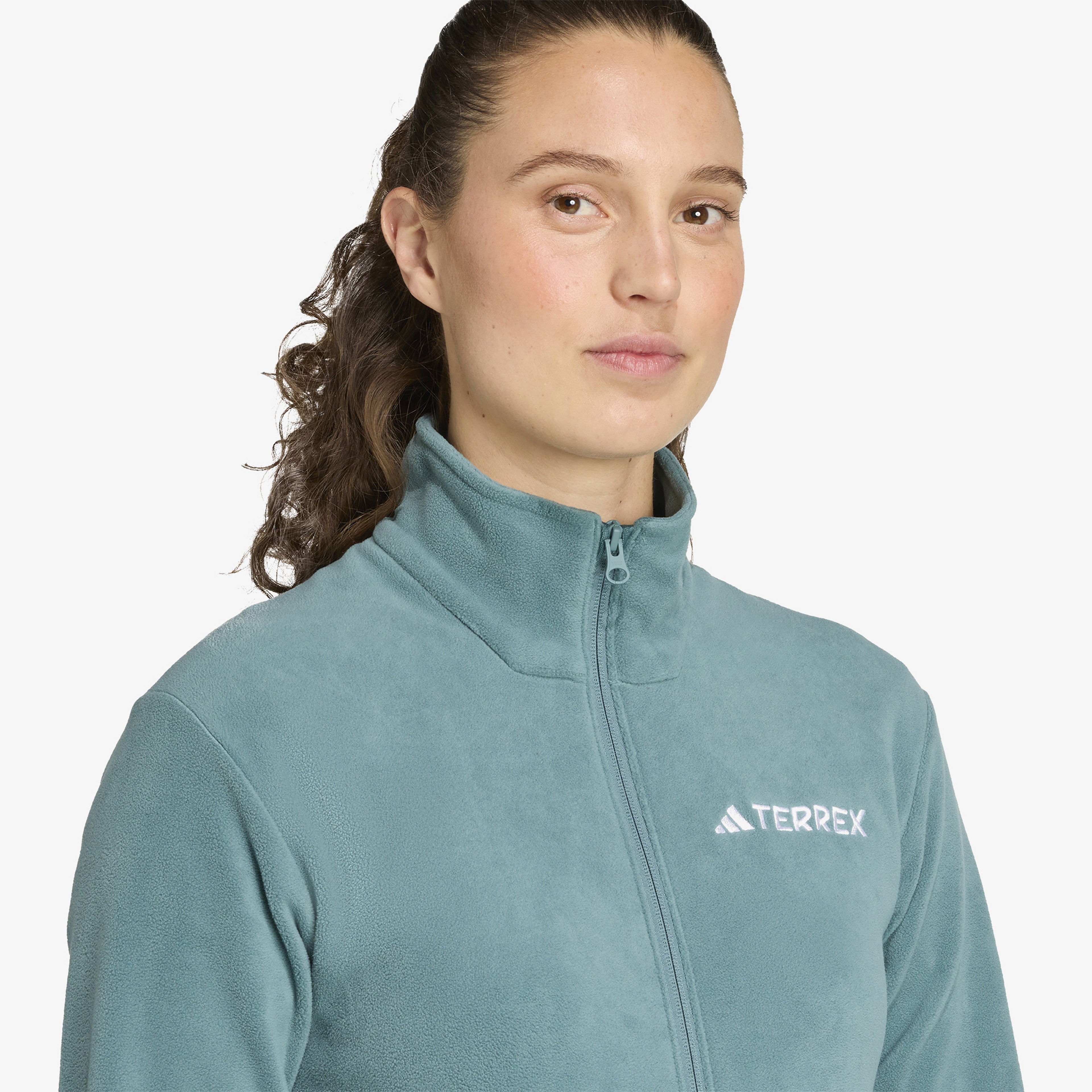 adidas Multi Essentials Full Zip Fleece Kadın Yeşil Yürüyüş Polar