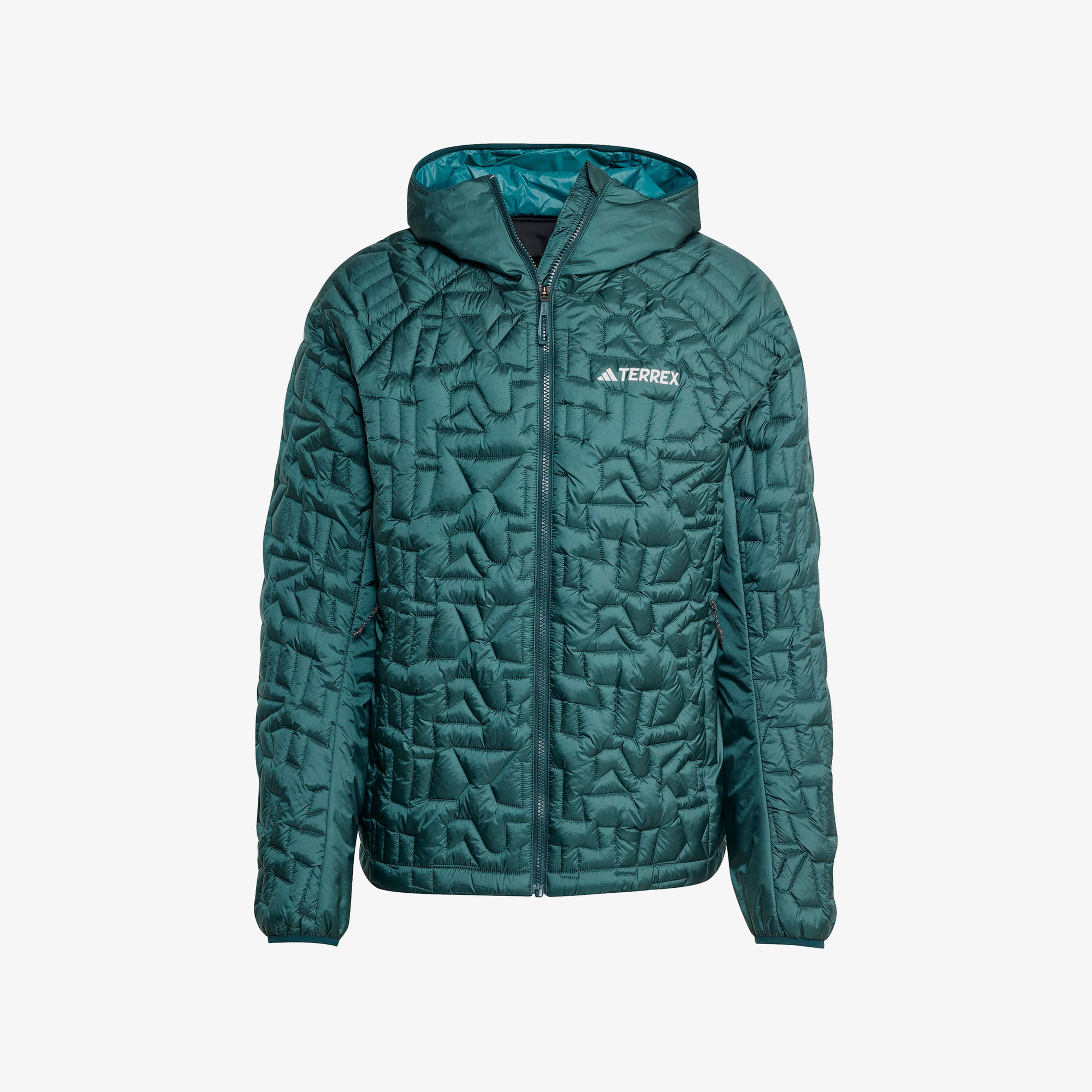 adidas Terrex Xperior Primaloft Loose Fill insulated Kapüşonlu Erkek Yeşil Yürüyüş Montu