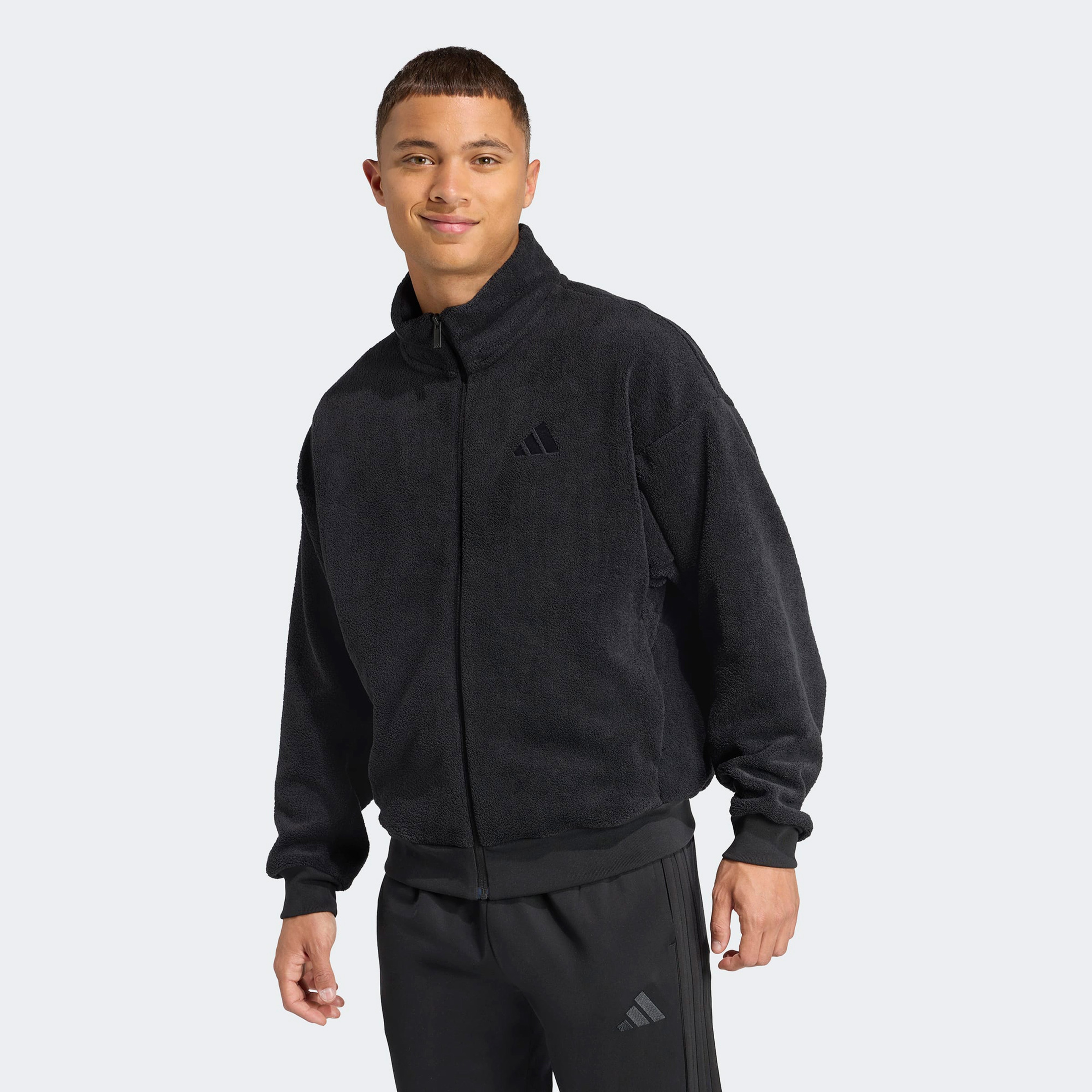 adidas Future icons Small Logo Low Pile Fleece Erkek Siyah Eşofman