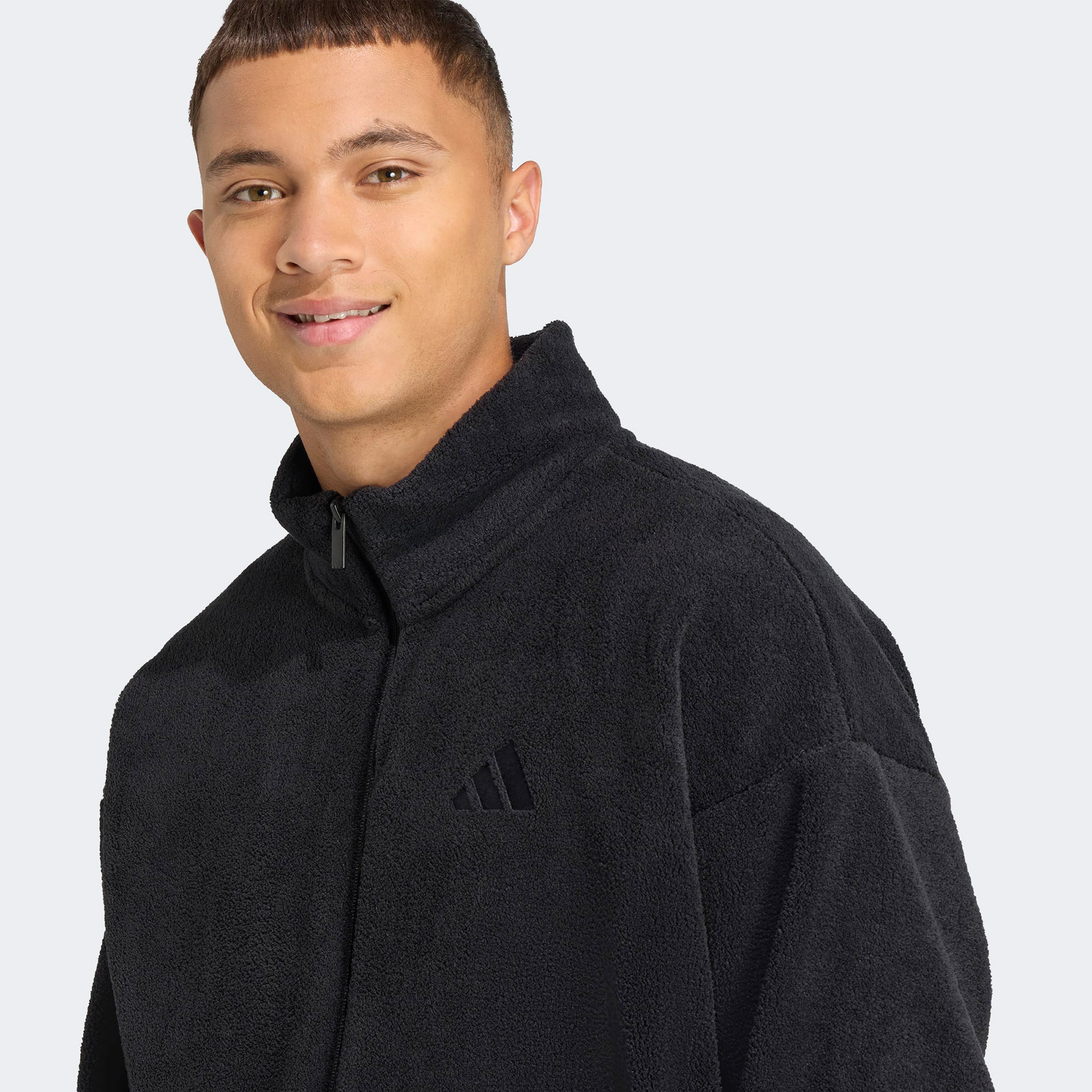 adidas Future icons Small Logo Low Pile Fleece Erkek Siyah Eşofman