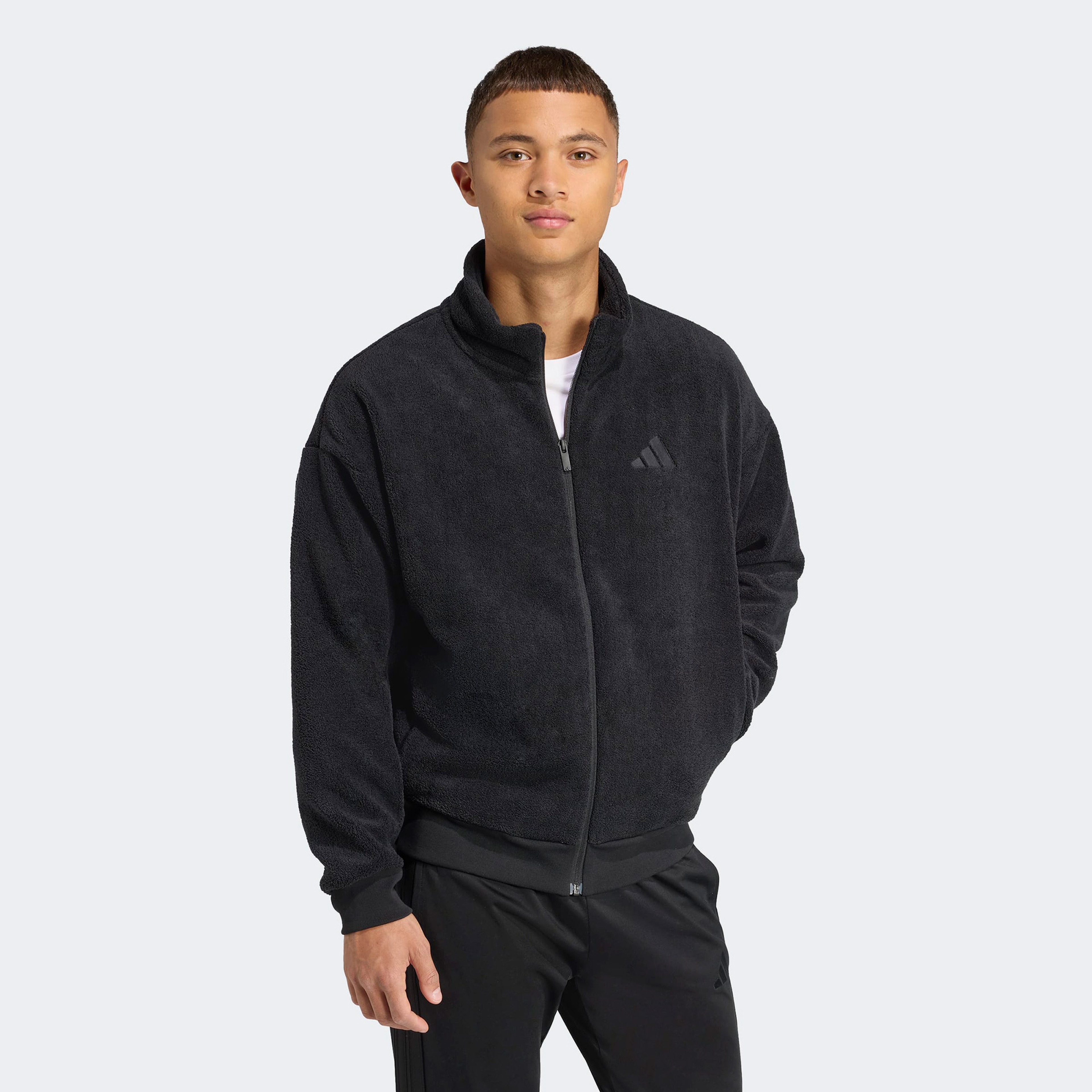 adidas Future icons Small Logo Low Pile Fleece Erkek Siyah Eşofman