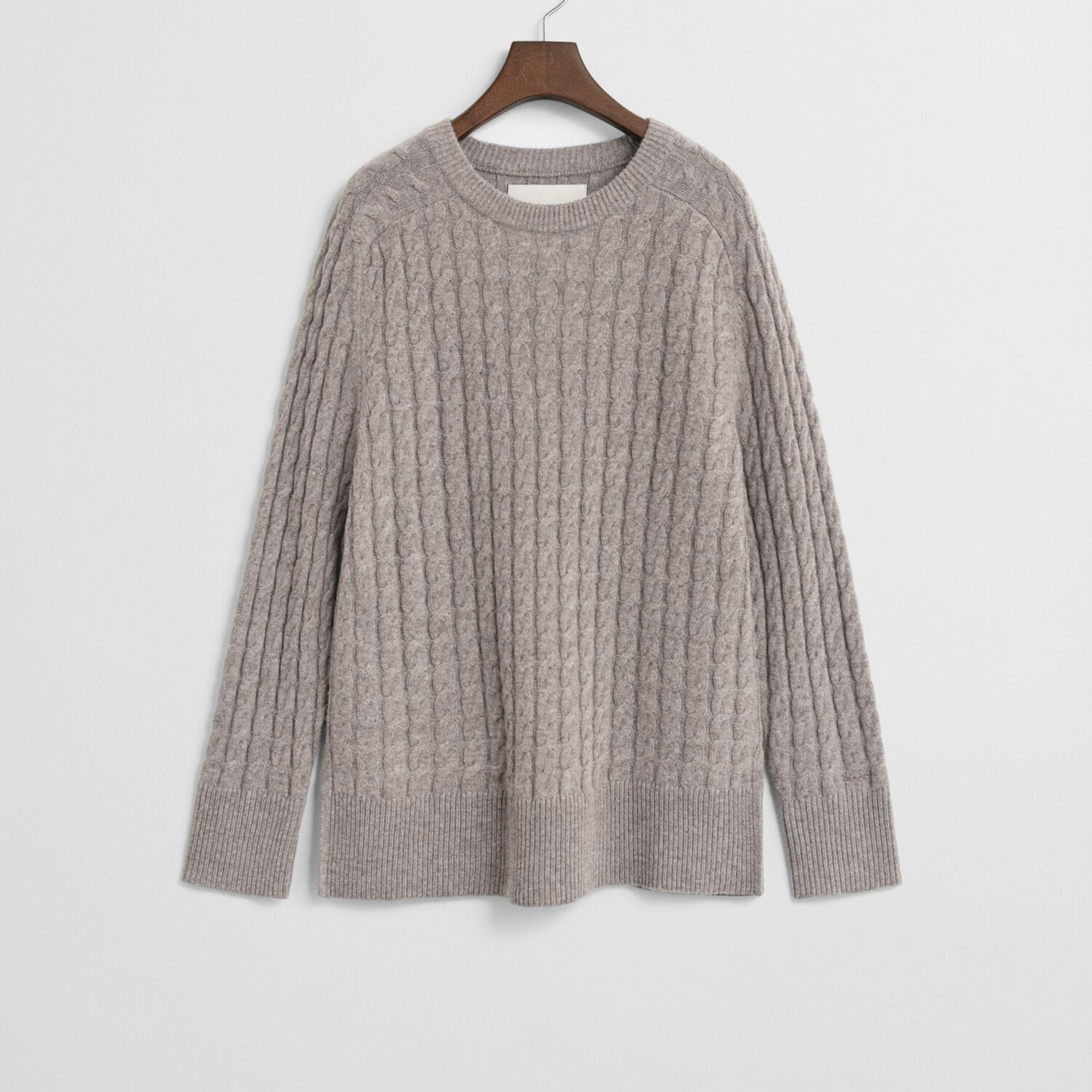 GANT Kadın Bej Relaxed Fit Bisiklet Yaka Triko