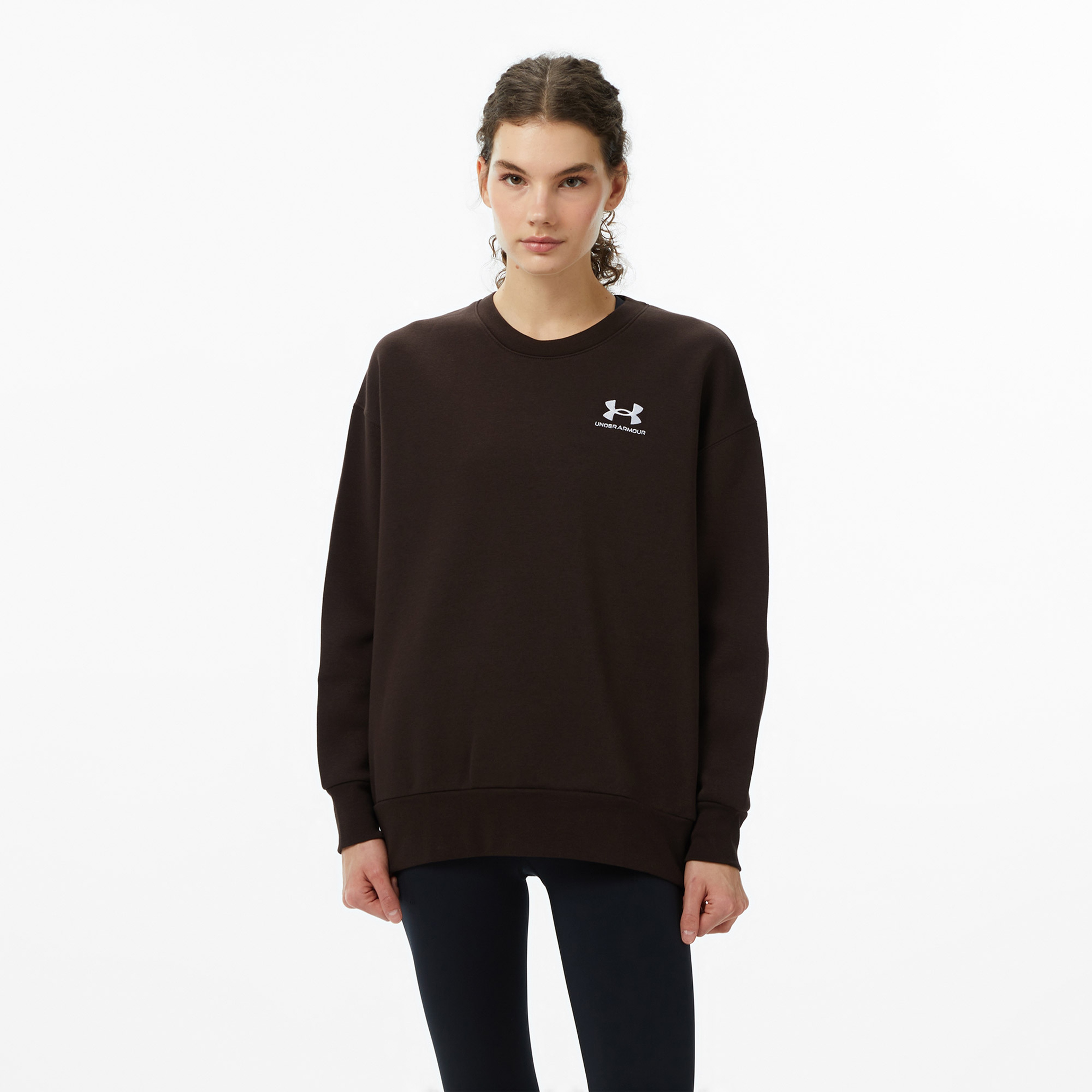 Under Armour Icon Fleece Os Crew Kadın Kahverengi Sweatshirt