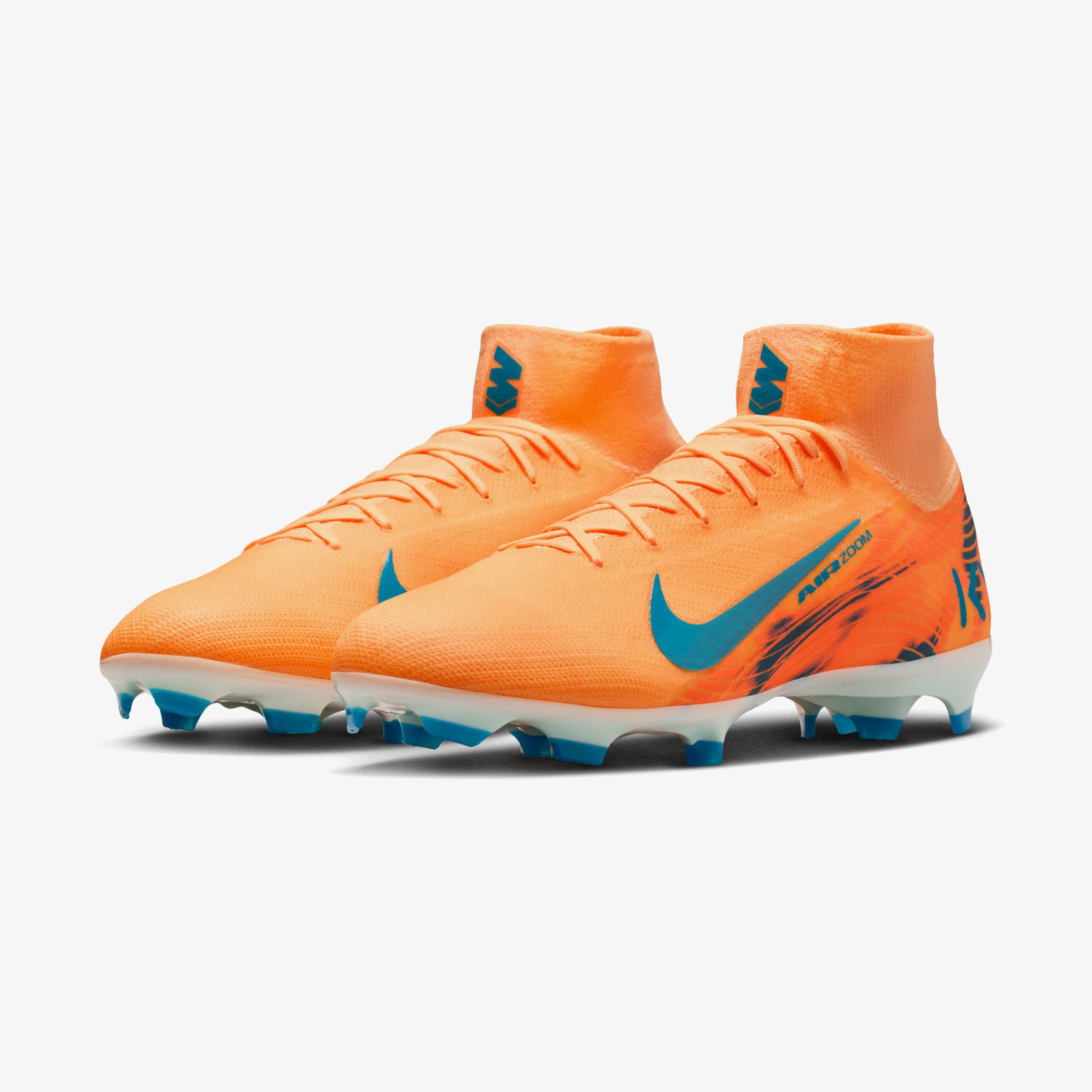 Nike Mercurial Superfly 10 Pro Kylian Mbappe Erkek Turuncu Çim Saha Kramponu