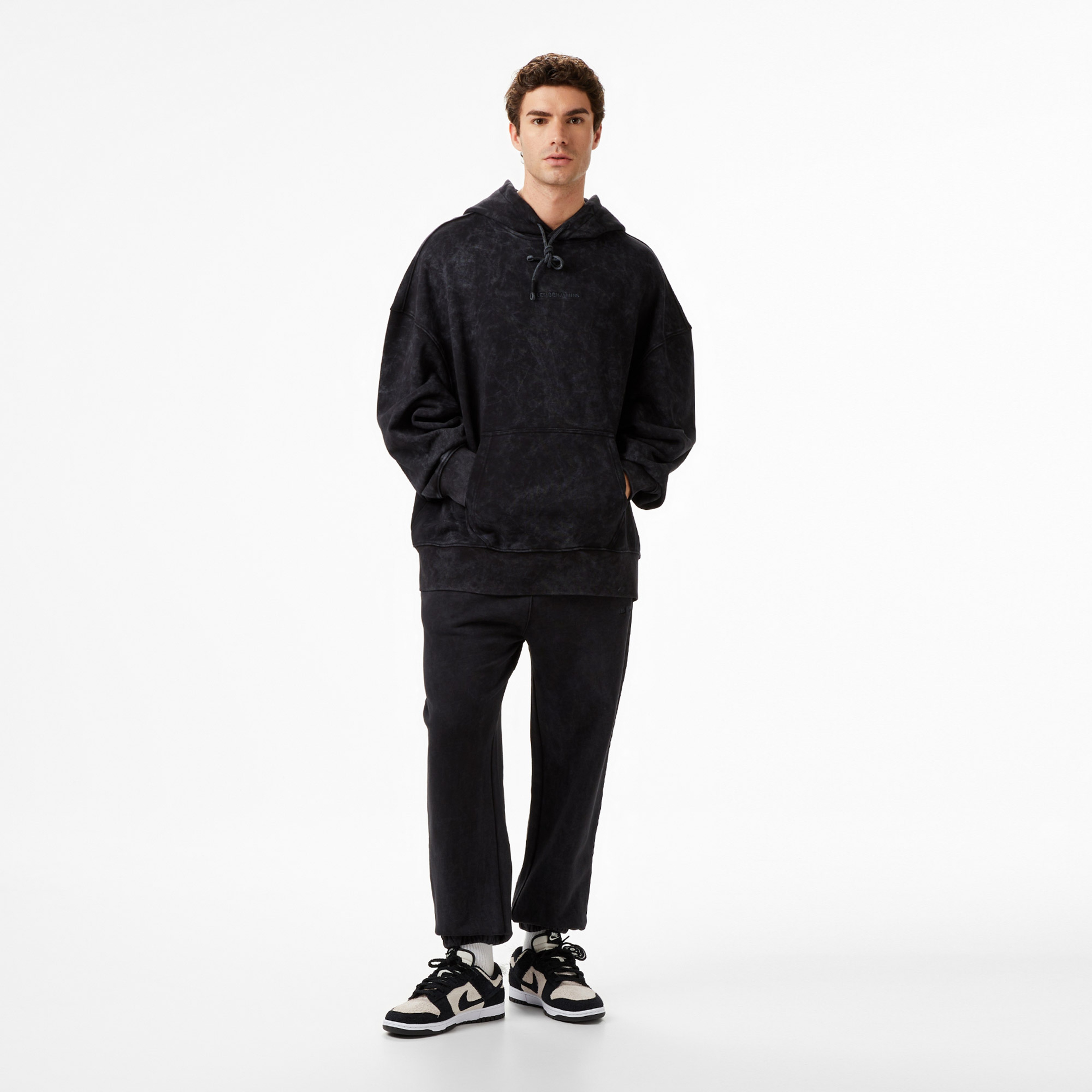 Les Benjamins Oversize Fit Erkek Siyah Hoodie