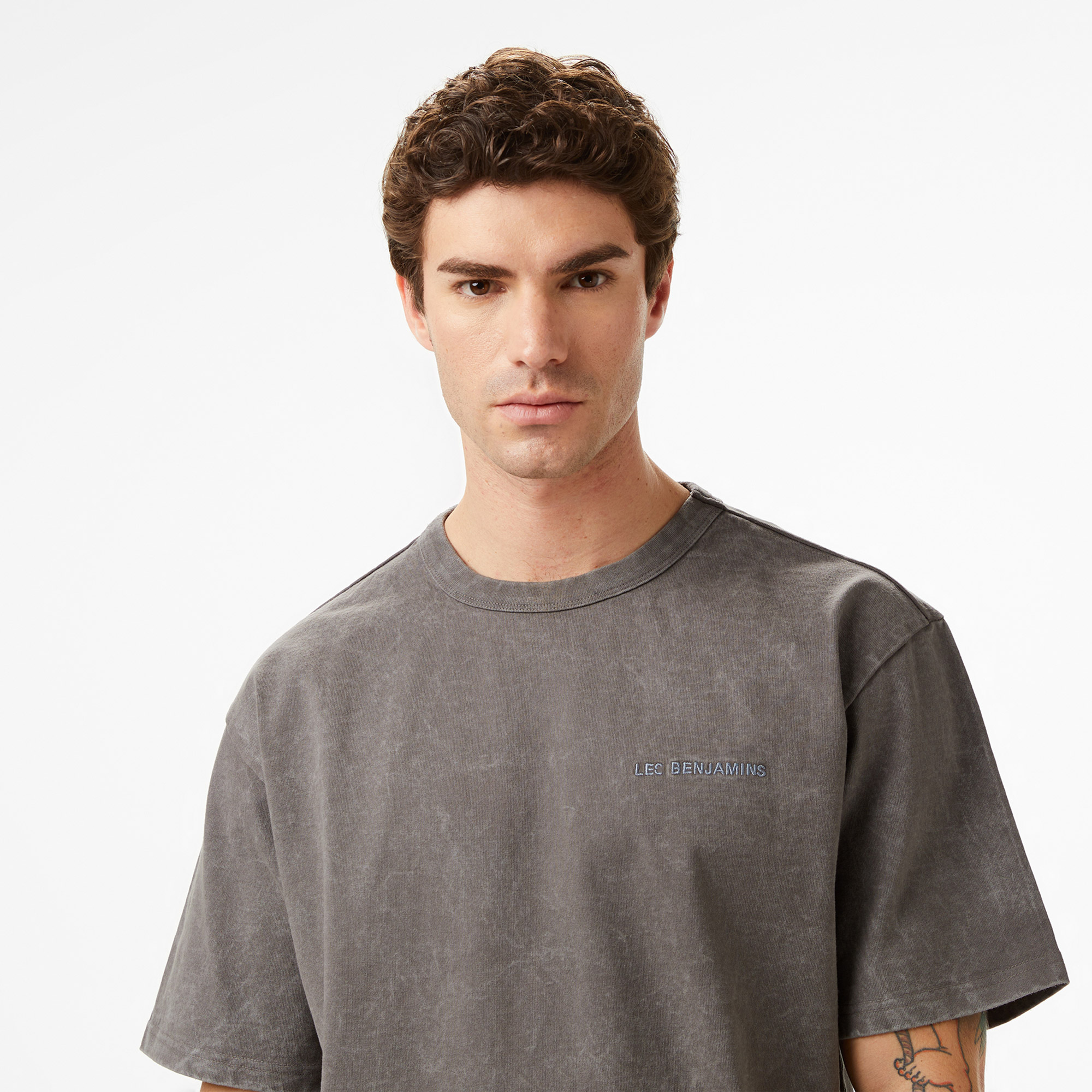 Les Benjamins Relaxed Fit Erkek Gri T-Shirt