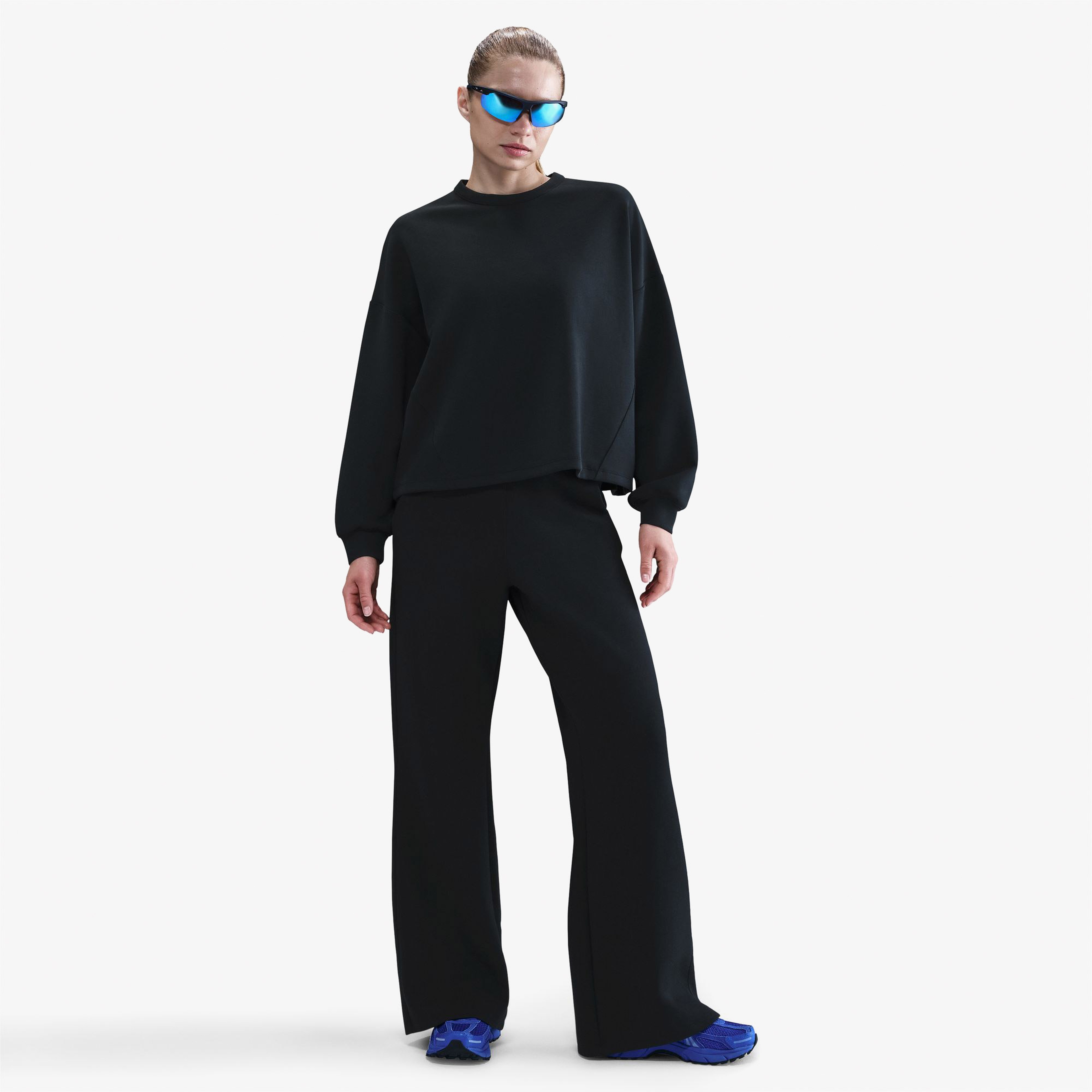 Nike Impossibly Soft Dri-FIT High-Waisted Loose Kadın Siyah Koşu Eşofman Altı