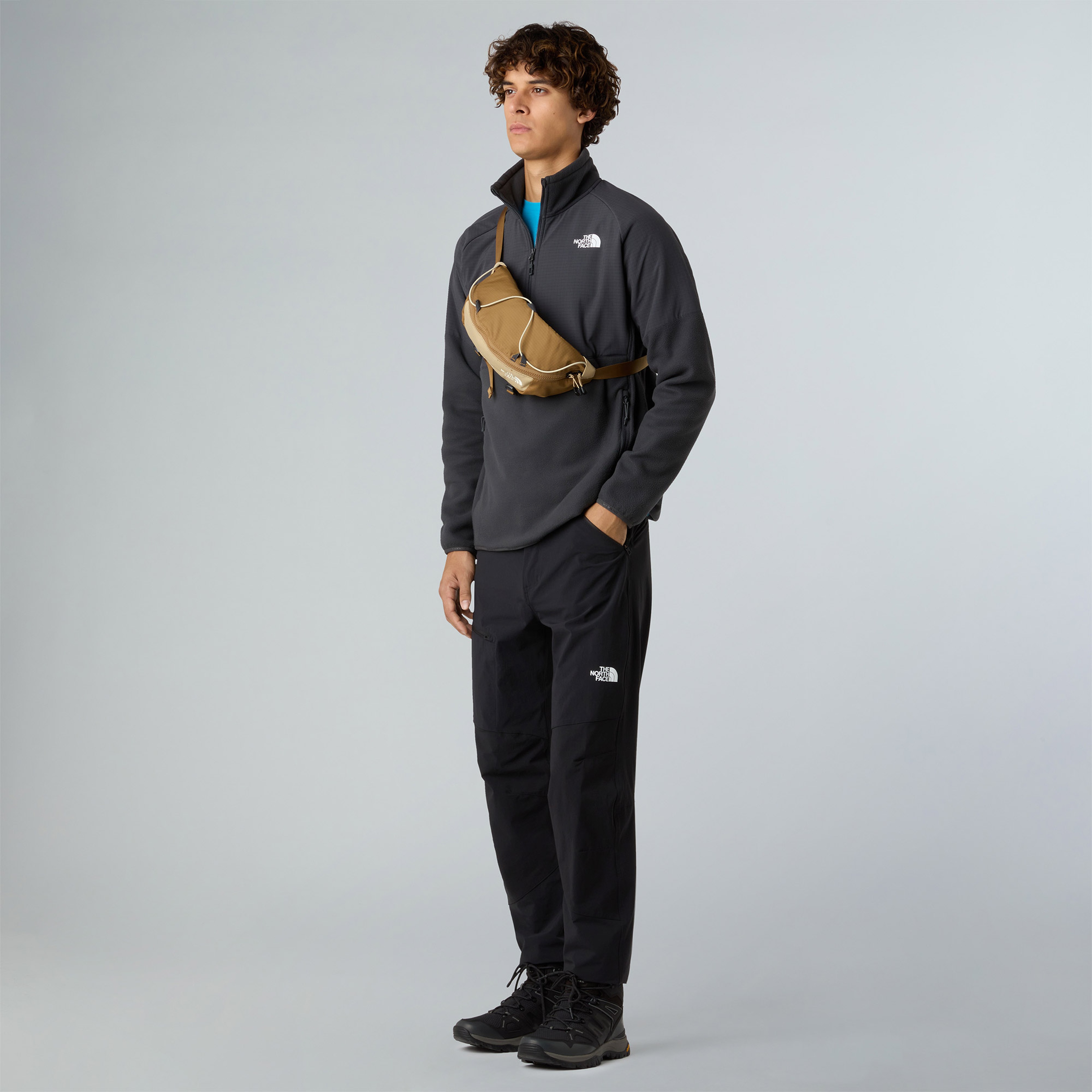 The North Face Glacier Heavyweight Half Zip Erkek Gri Polar