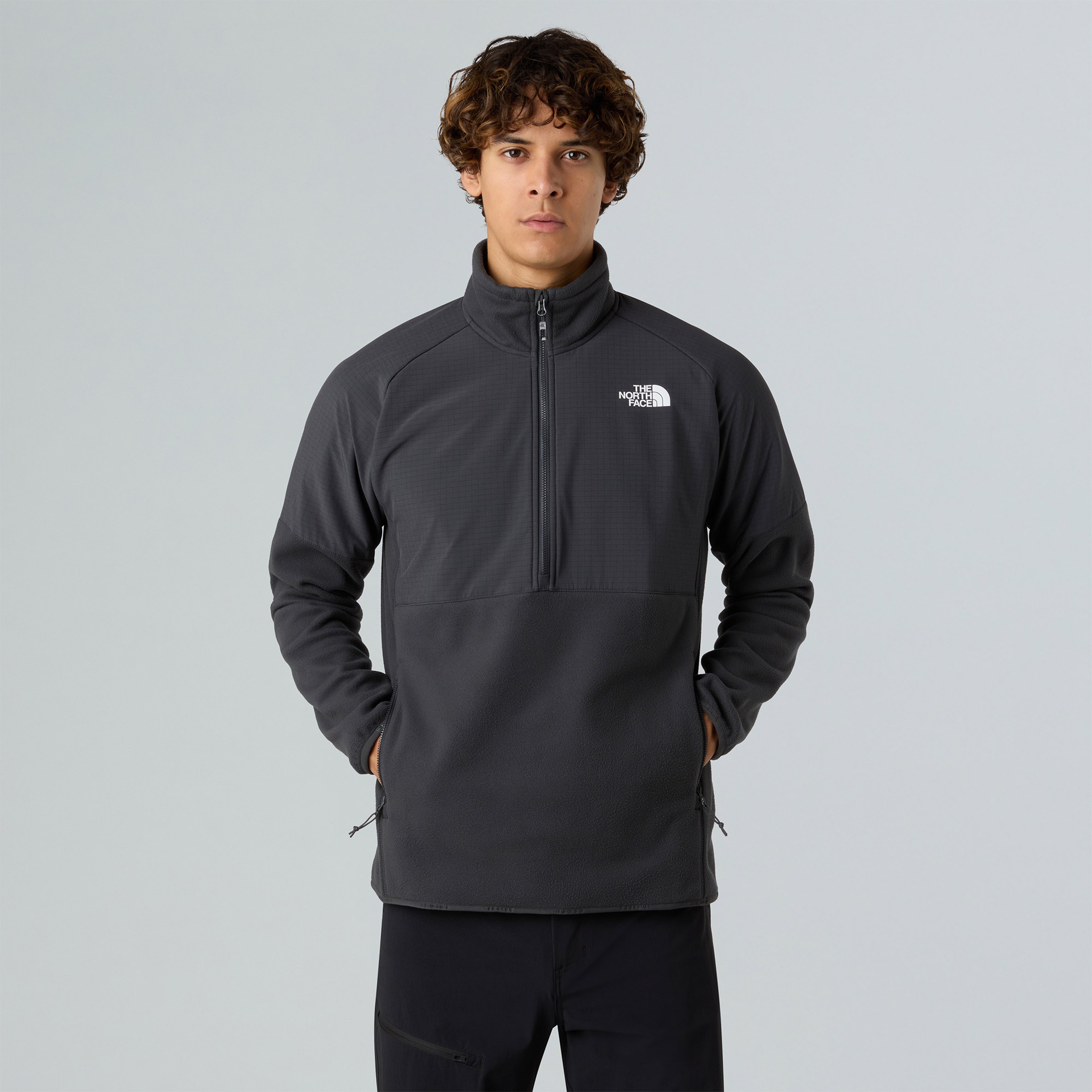 The North Face Glacier Heavyweight Half Zip Erkek Gri Polar