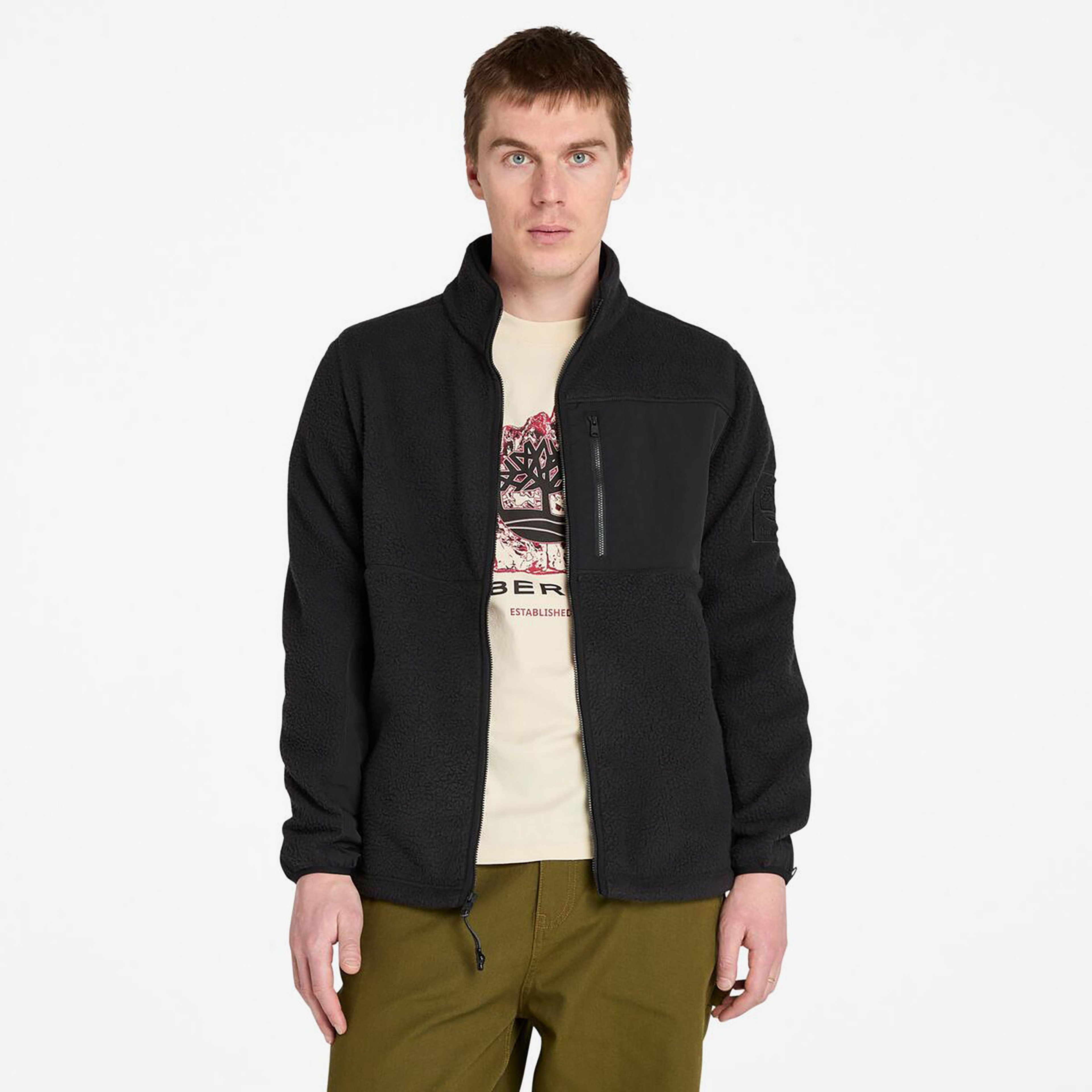 Timberland High Pile Flece Erkek Siyah Polar