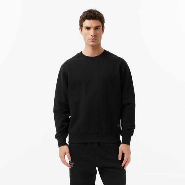 Alpha Industries Patched Crewneck Erkek Siyah Sweatshirt