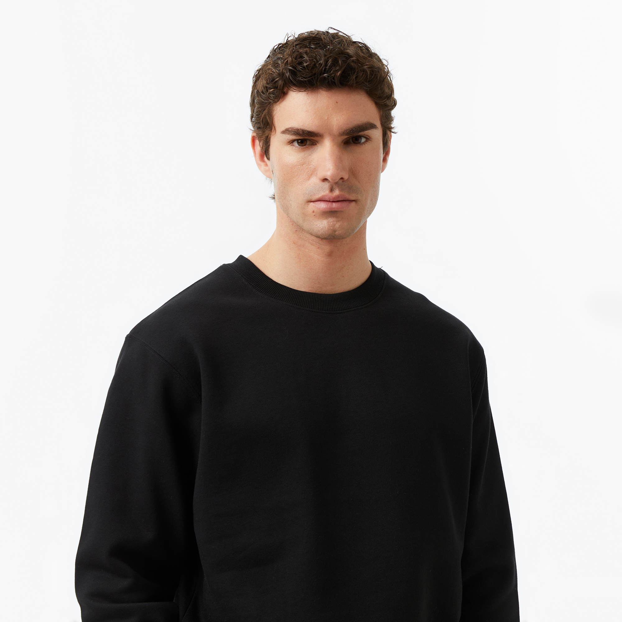 Alpha Industries Patched Crewneck Erkek Siyah Sweatshirt