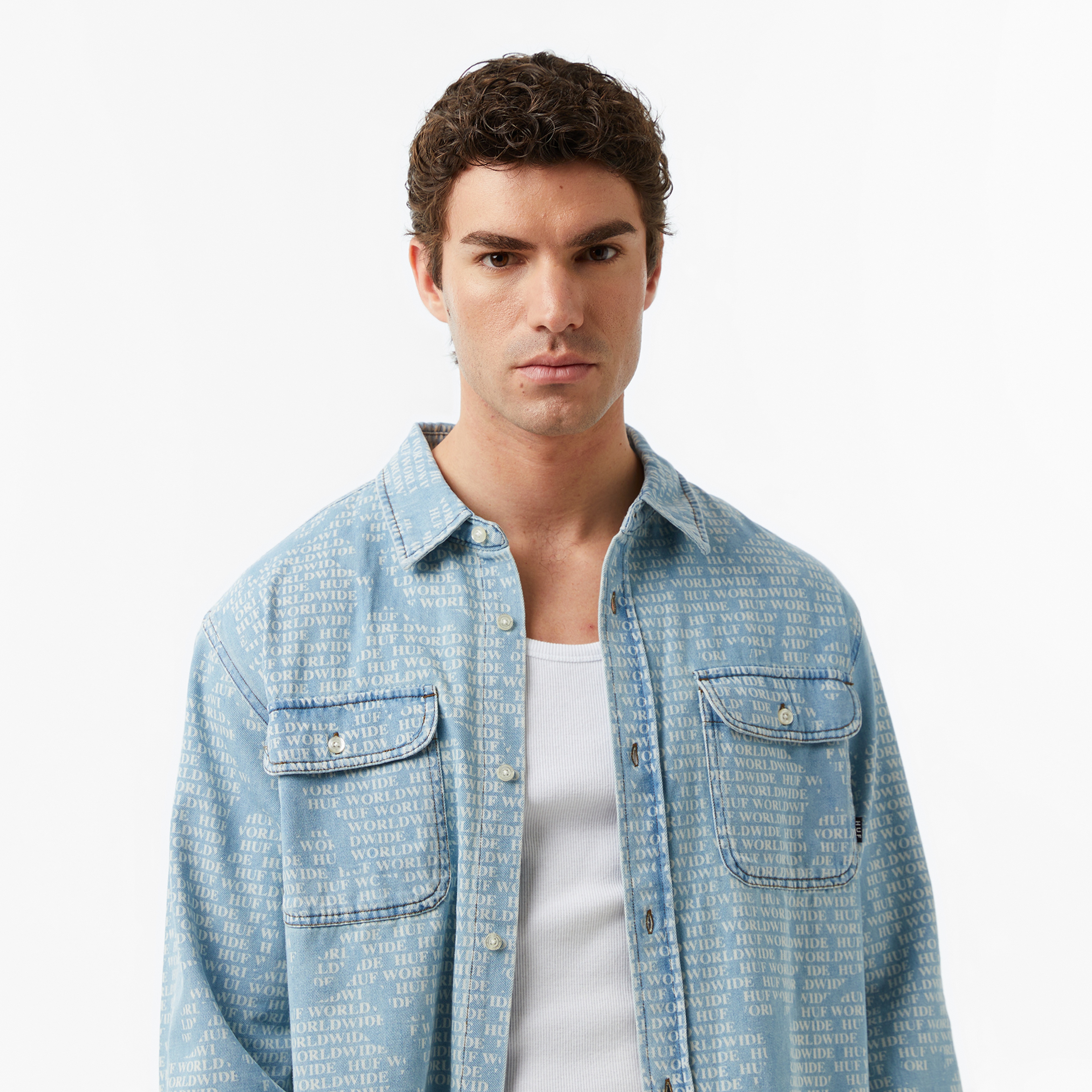 Huf Ceremony Denim Erkek Mavi Gömlek