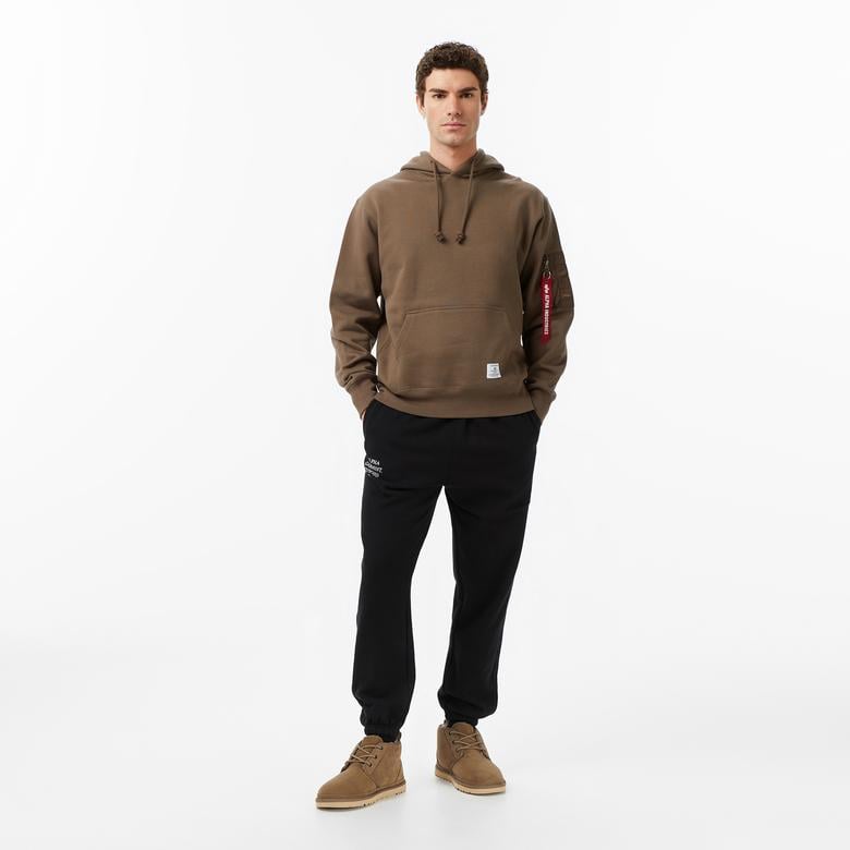 Alpha Industries Utility Pocket Erkek Kahverengi Hoodie
