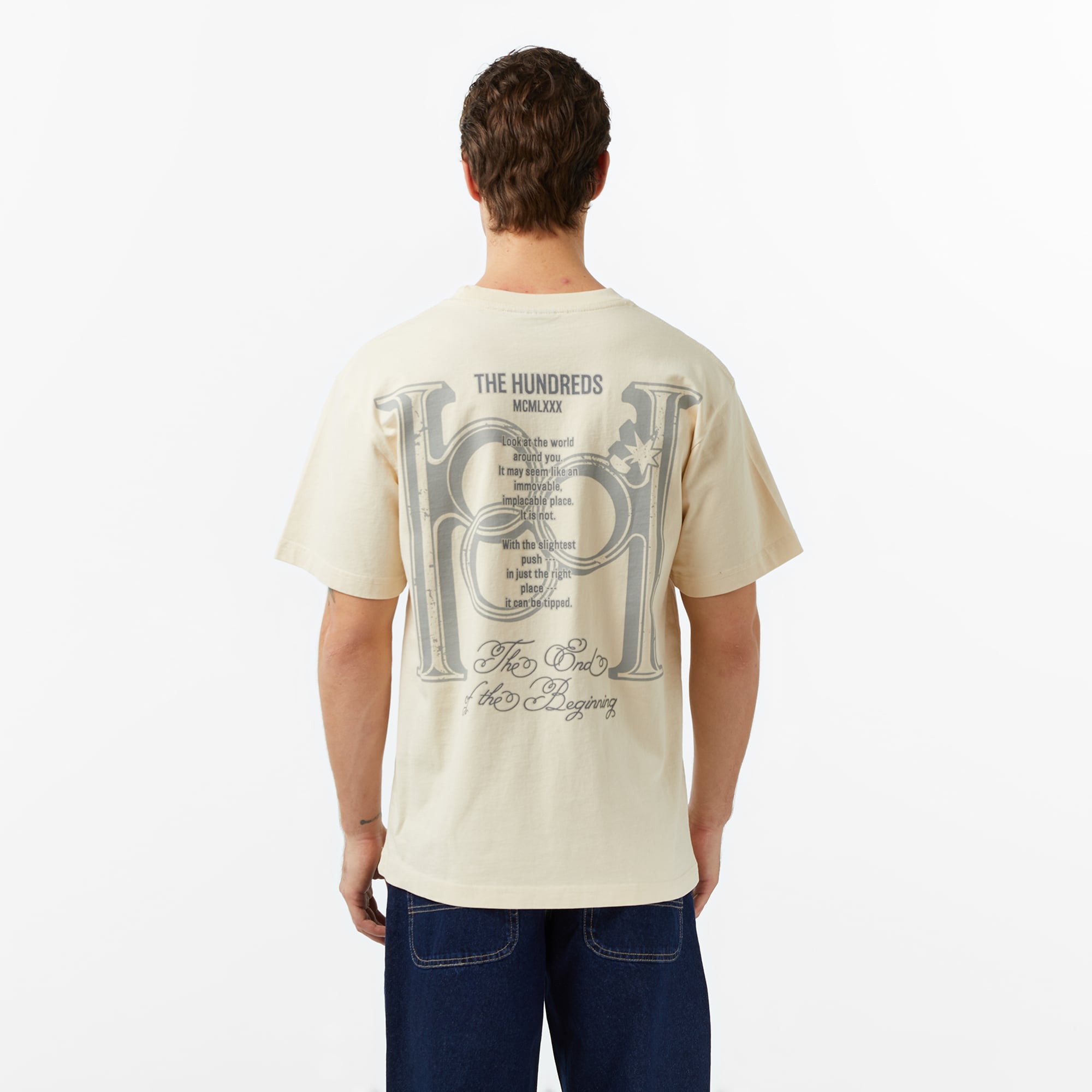 The Hundreds Monogram Erkek Krem T-Shirt