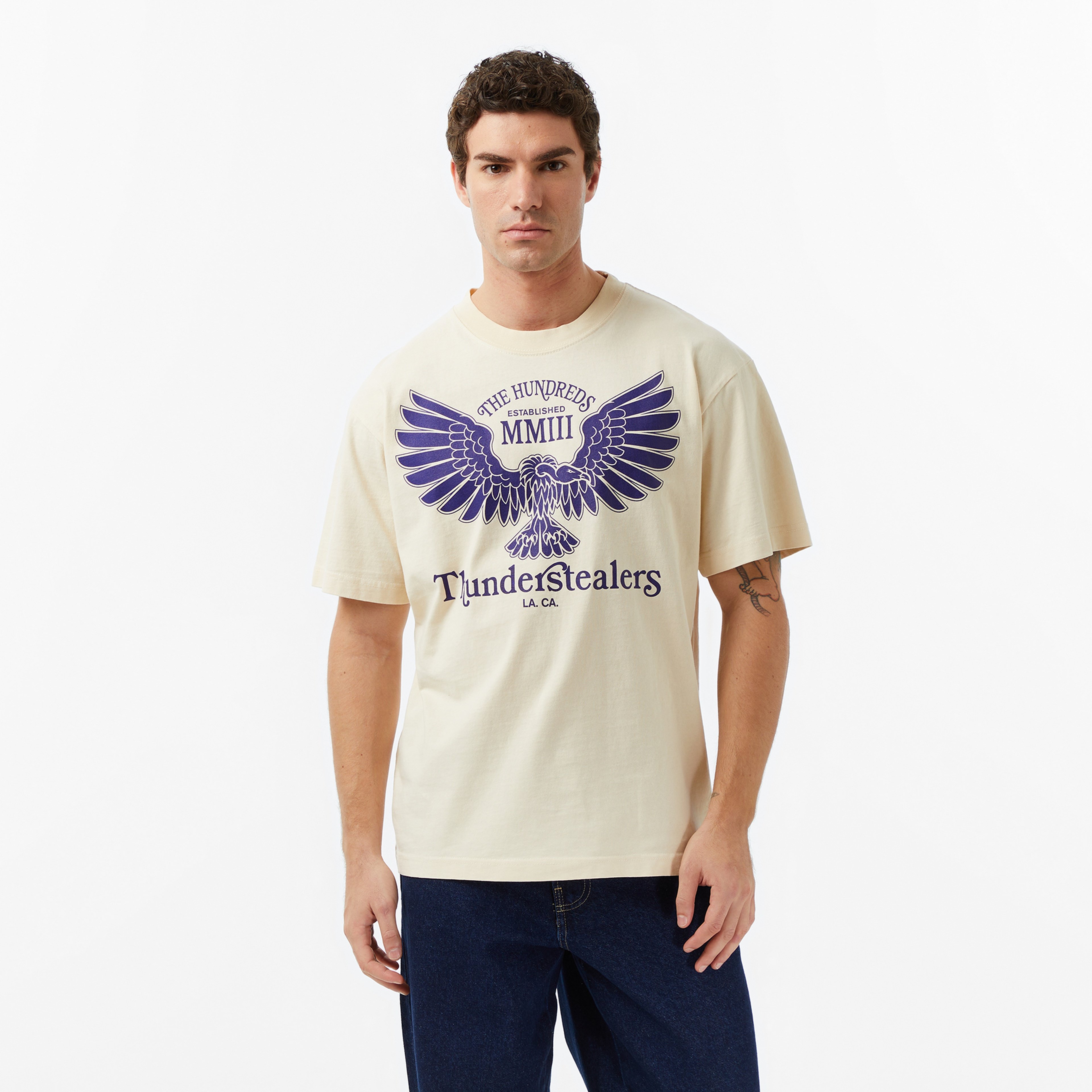 The Hundreds Thunder Cycle Erkek Beyaz T-Shirt