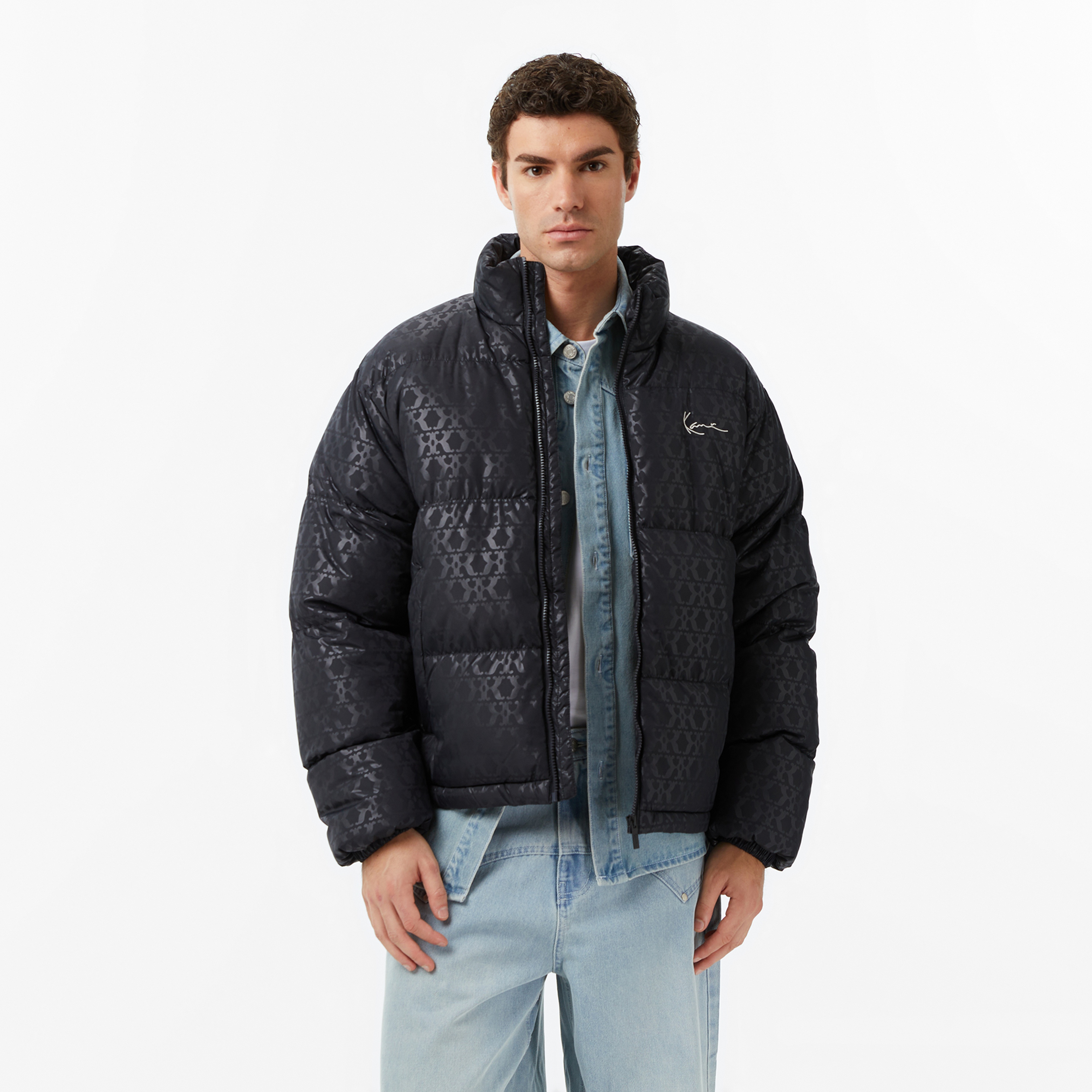 Karl Kani Aop Signature Puffer Winter Erkek Siyah Mont