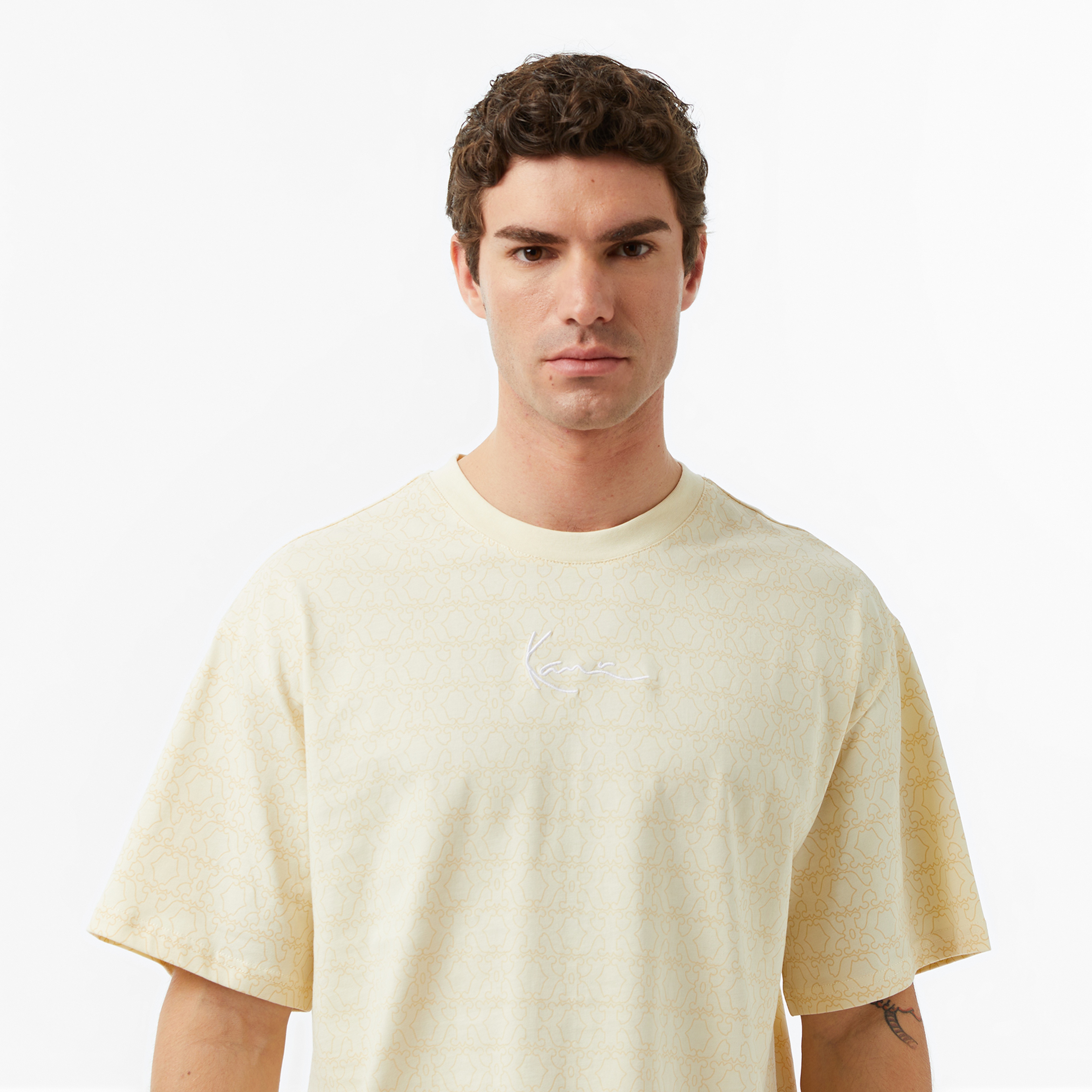Karl Kani Aop Signature Erkek Bej T-Shirt
