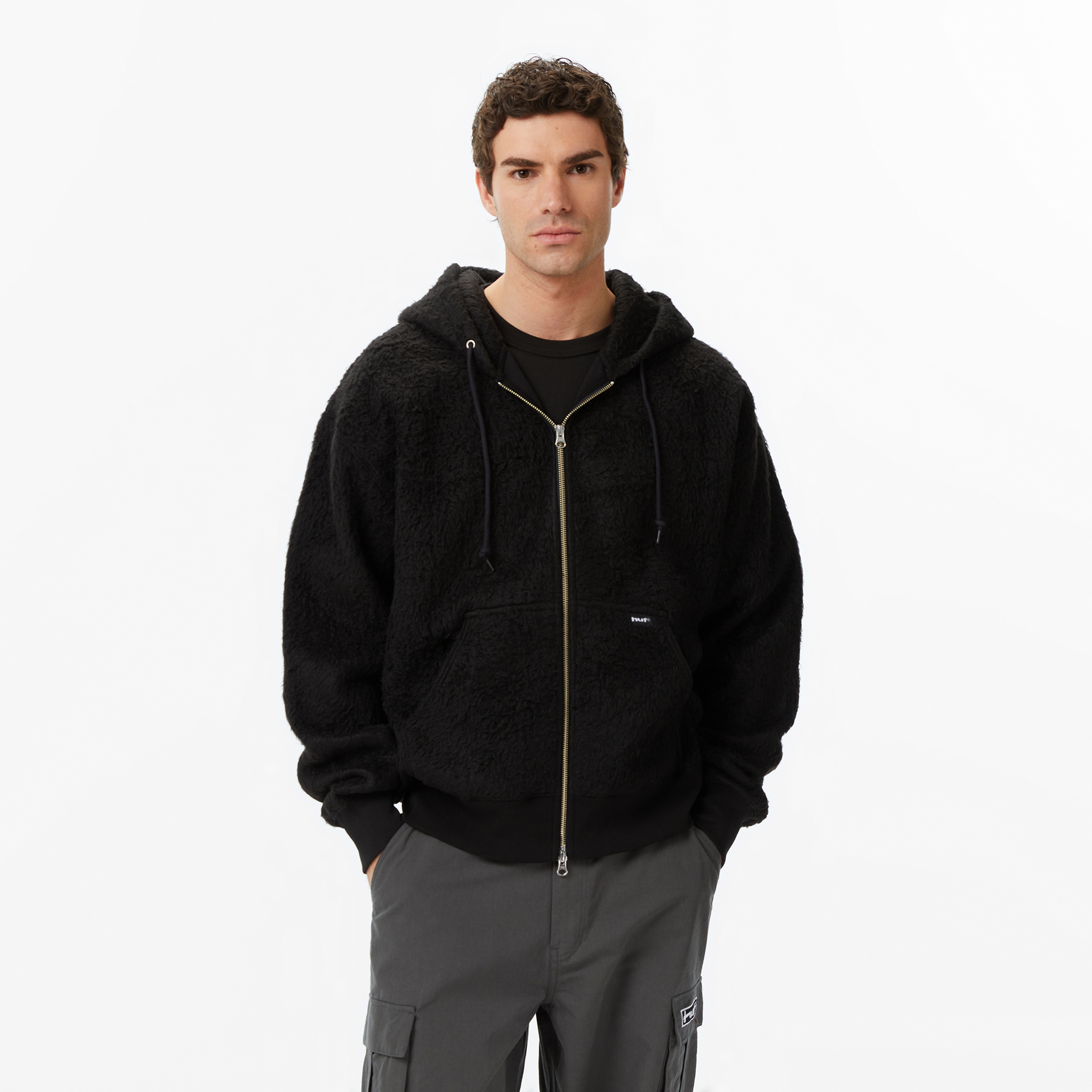 Huf Corso Heavyweight Full Zip Erkek Siyah Sweatshirt