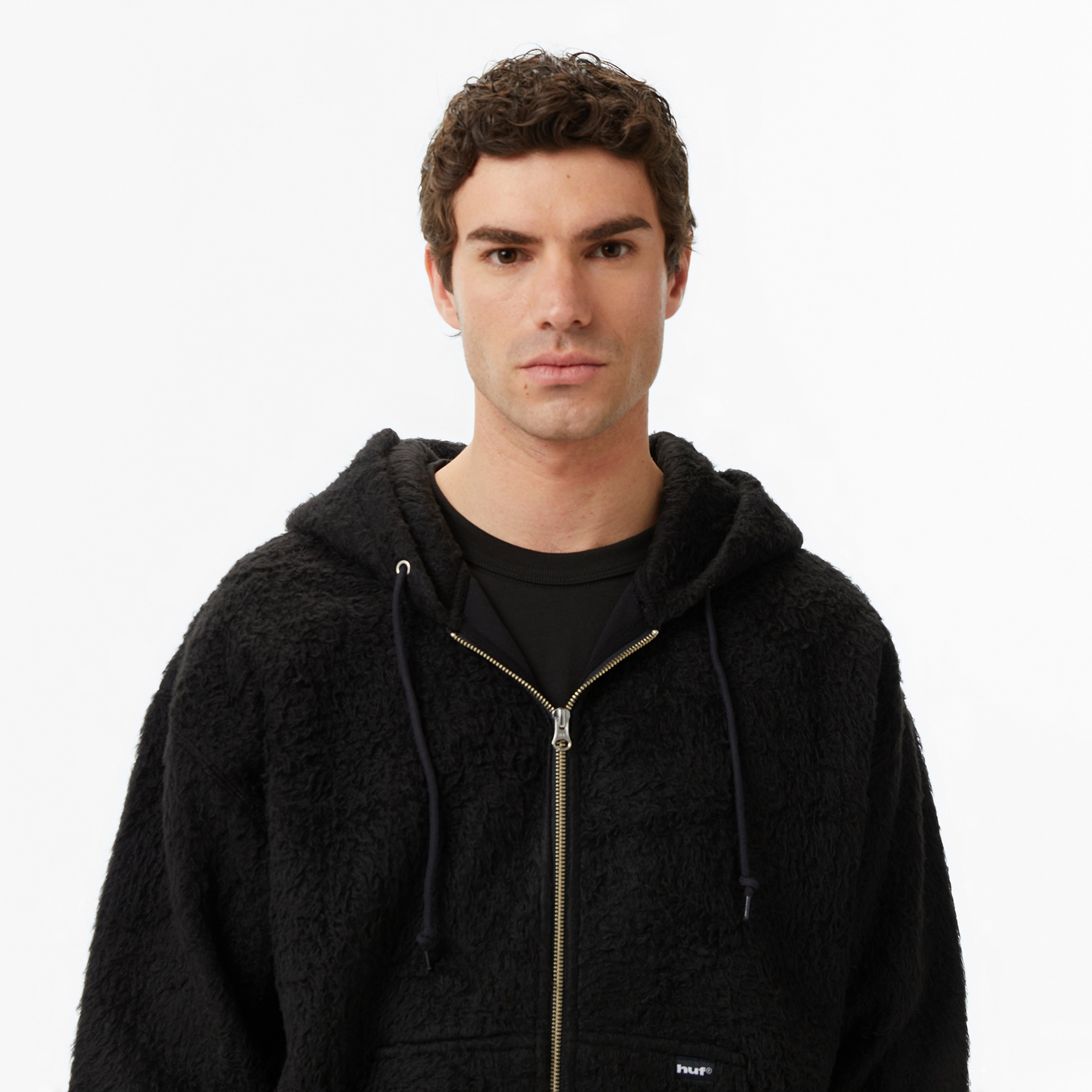 Huf Corso Heavyweight Full Zip Erkek Siyah Sweatshirt