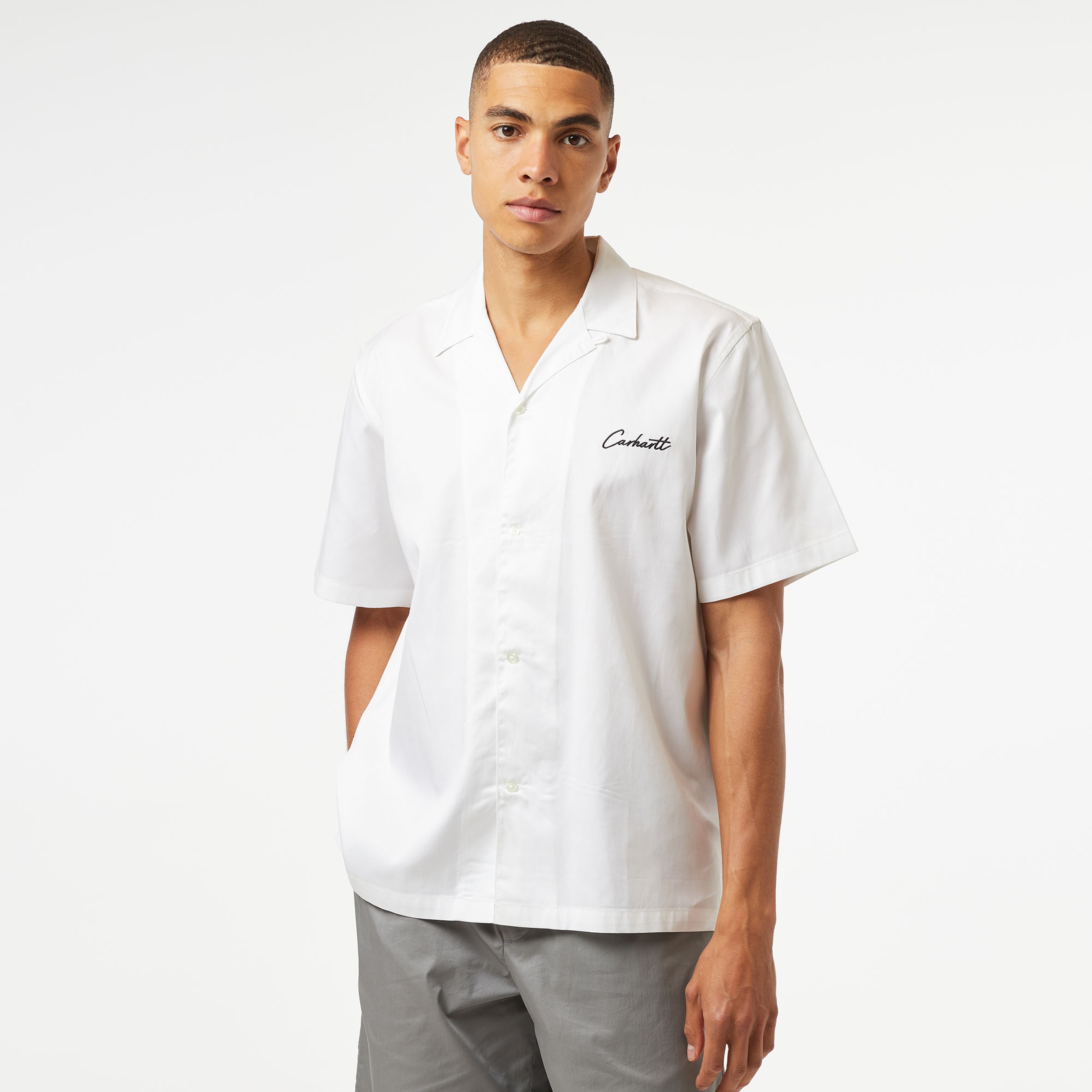 Carhartt WIP S/S Delray Erkek Beyaz Gömlek