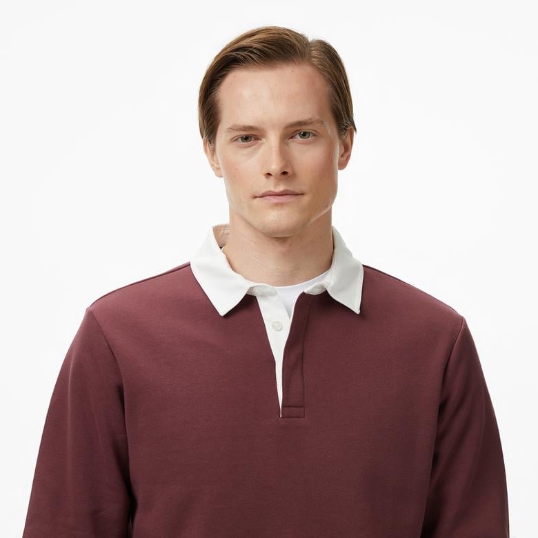 Nautica Erkek Bordo Uzun Kollu Polo Yaka T-Shirt