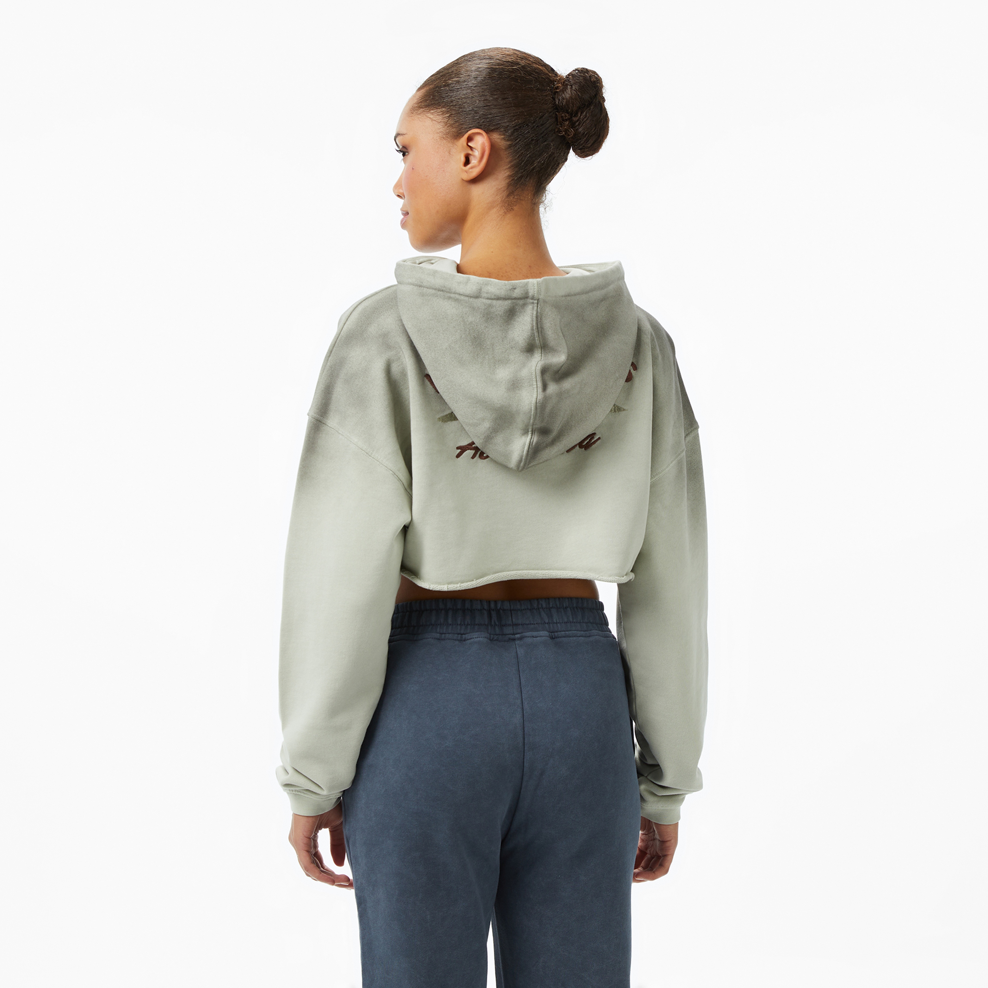Les Benjamins Kadın Yeşil Crop Hoodie