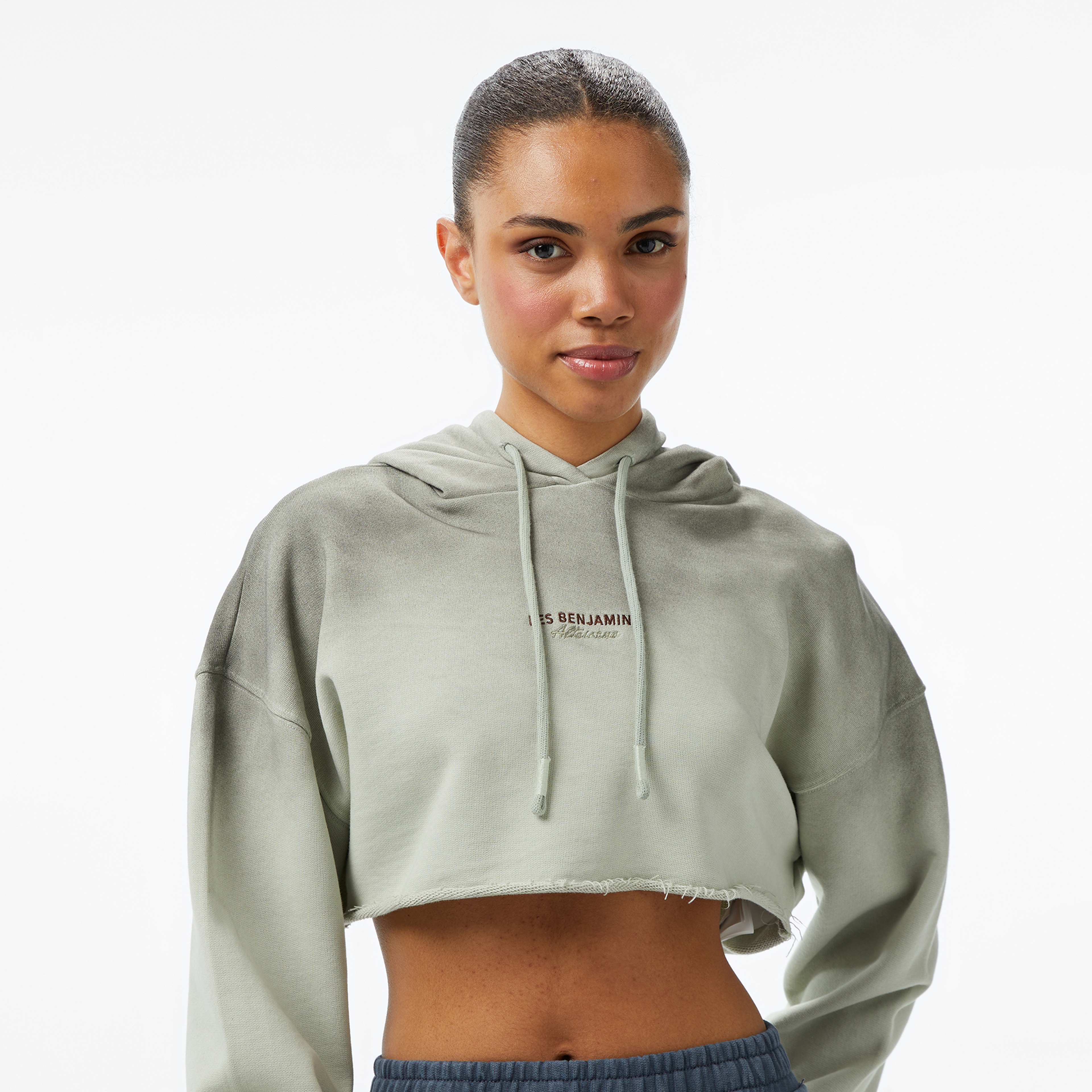 Les Benjamins Kadın Yeşil Crop Hoodie