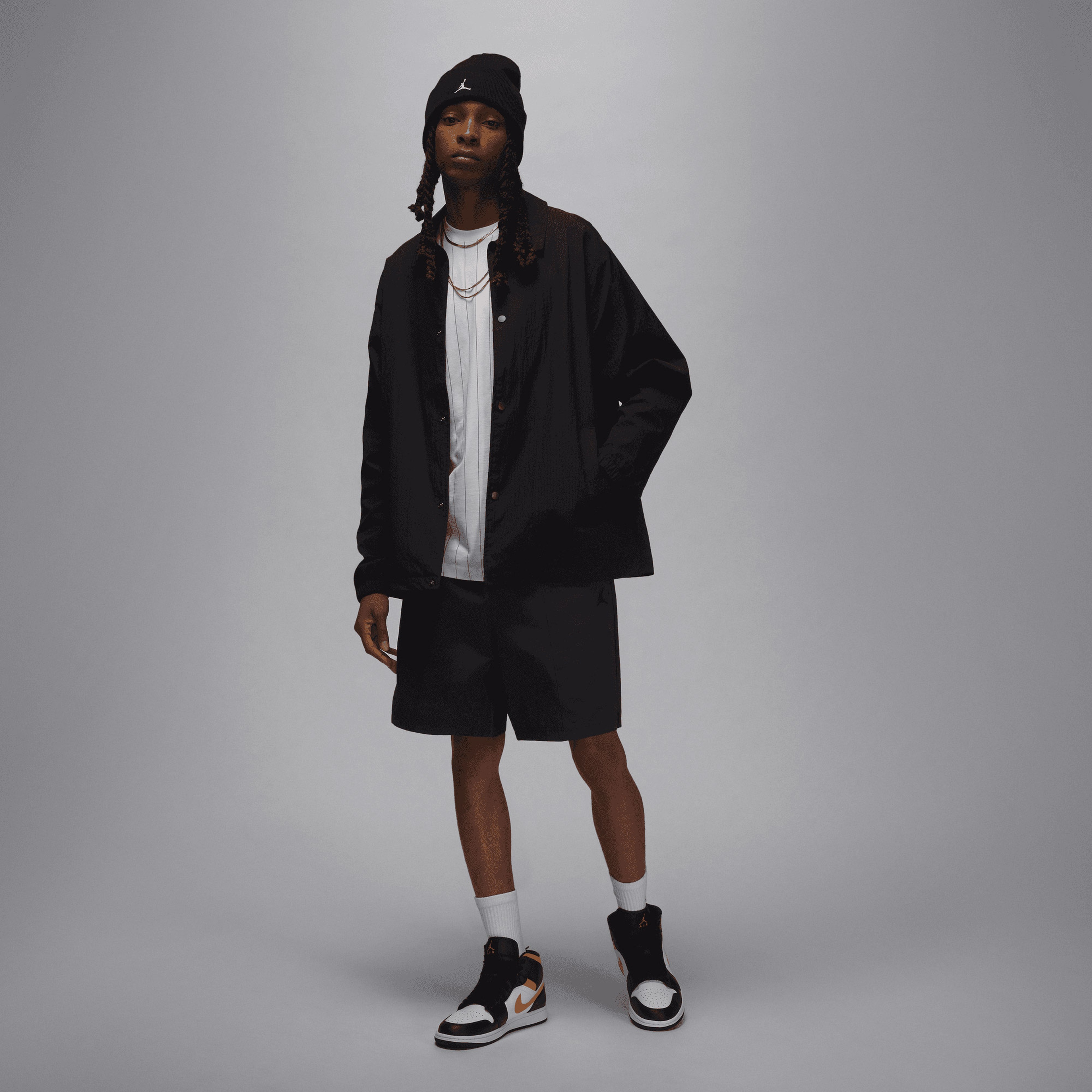 Jordan Essentials Antrenör Erkek Siyah/Gri Ceket