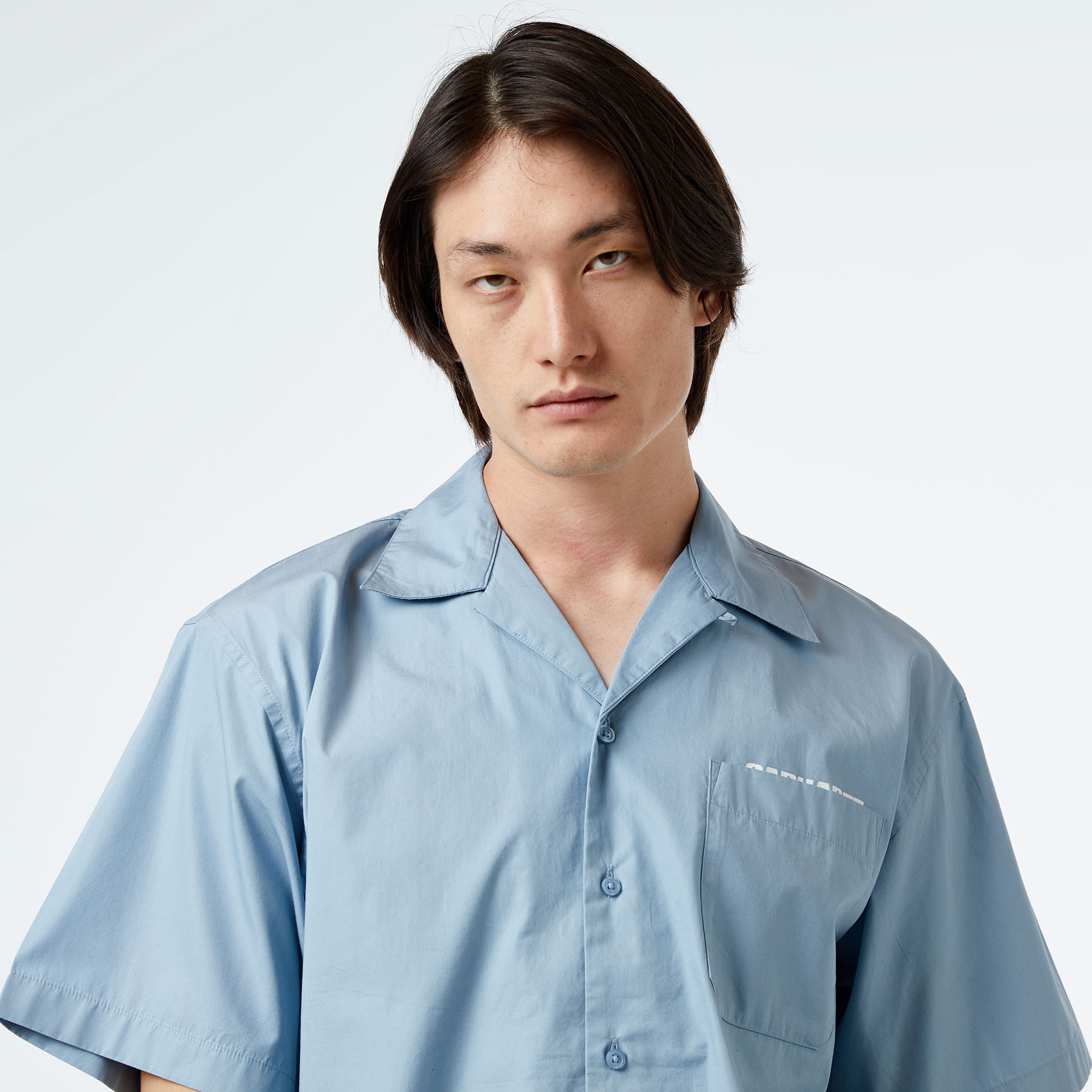 Carhartt WIP S/S Link Script Erkek Mavi Gömlek