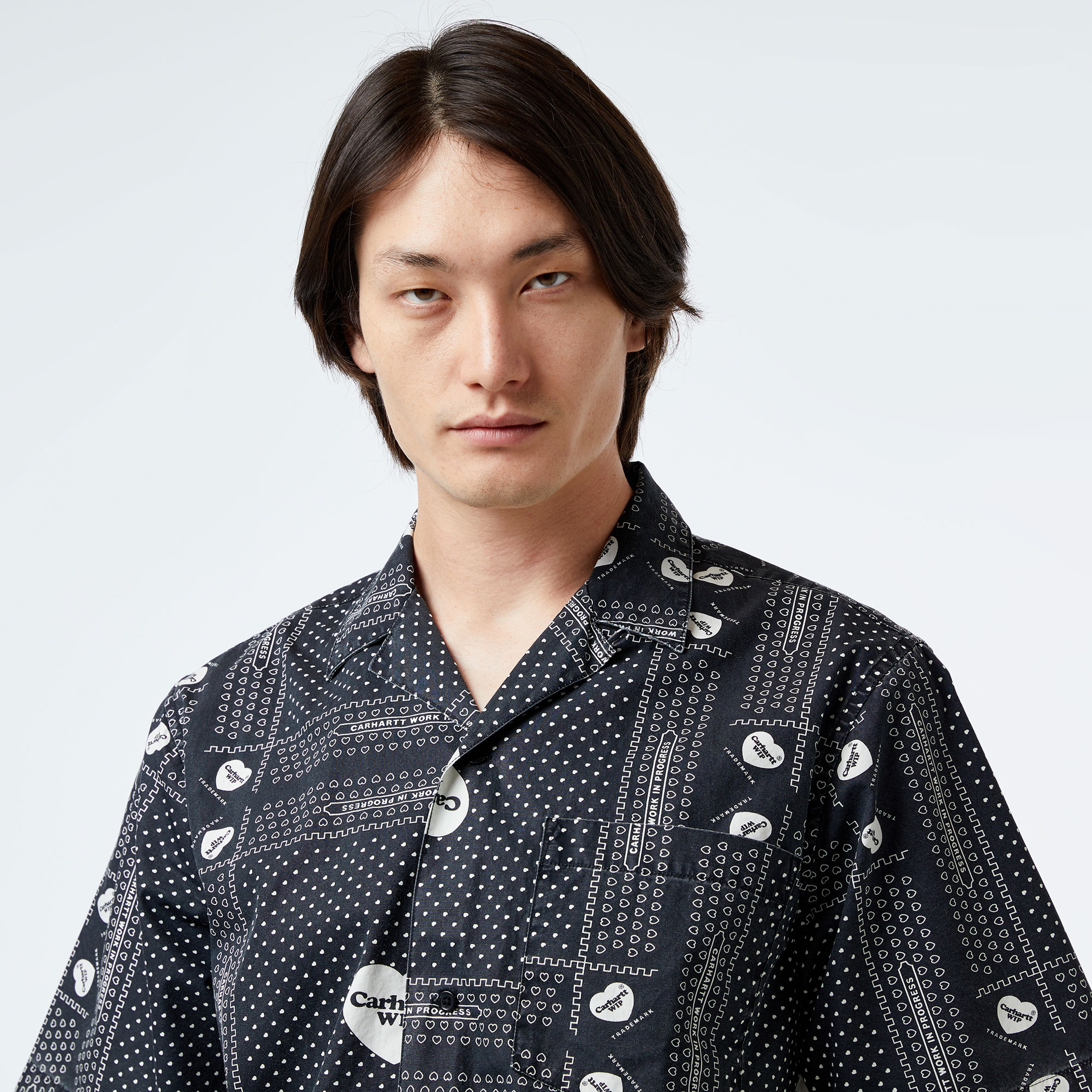 Carhartt WIP S/S Heart Bandana Erkek Siyah Gömlek