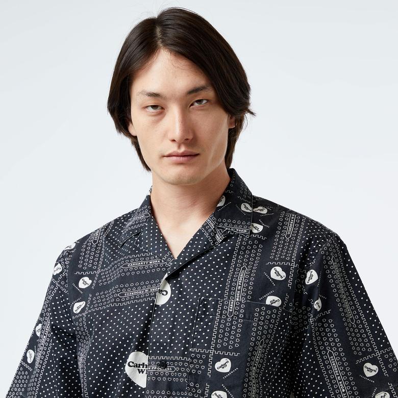 Carhartt WIP S/S Heart Bandana Erkek Siyah Gömlek