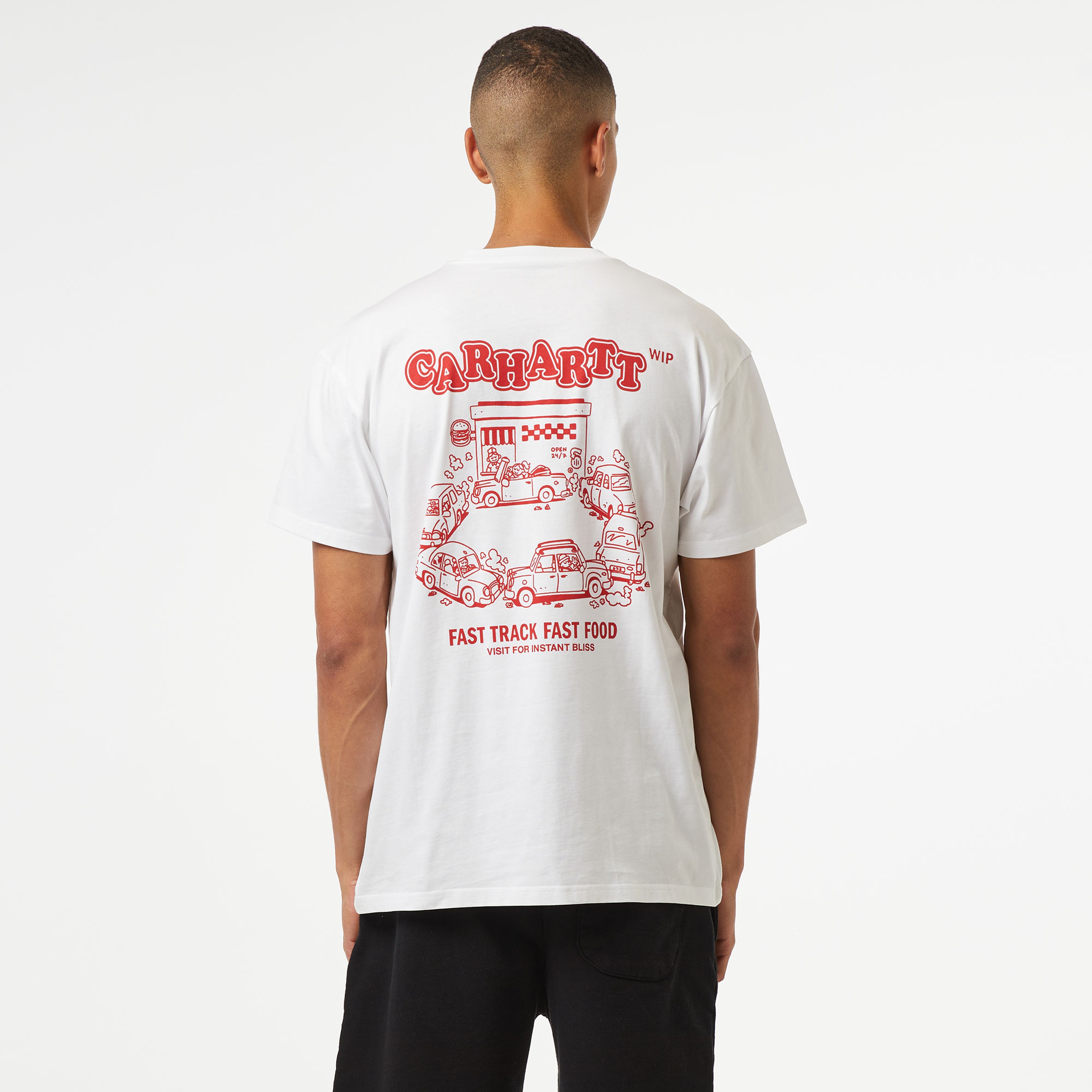 Carhartt WIP S/S Fast Food Erkek Beyaz T-Shirt