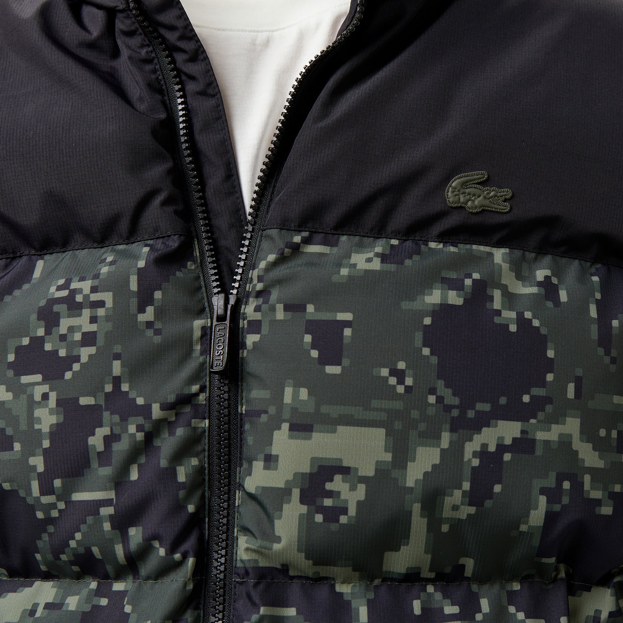 Erkek Desenli Yeşil Şişme Mont