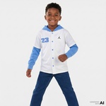 Jordan Jdb Hooded Jumpman  Baseball Çocuk Krem/Mavi Kapüşonlu Eşofman Üstü