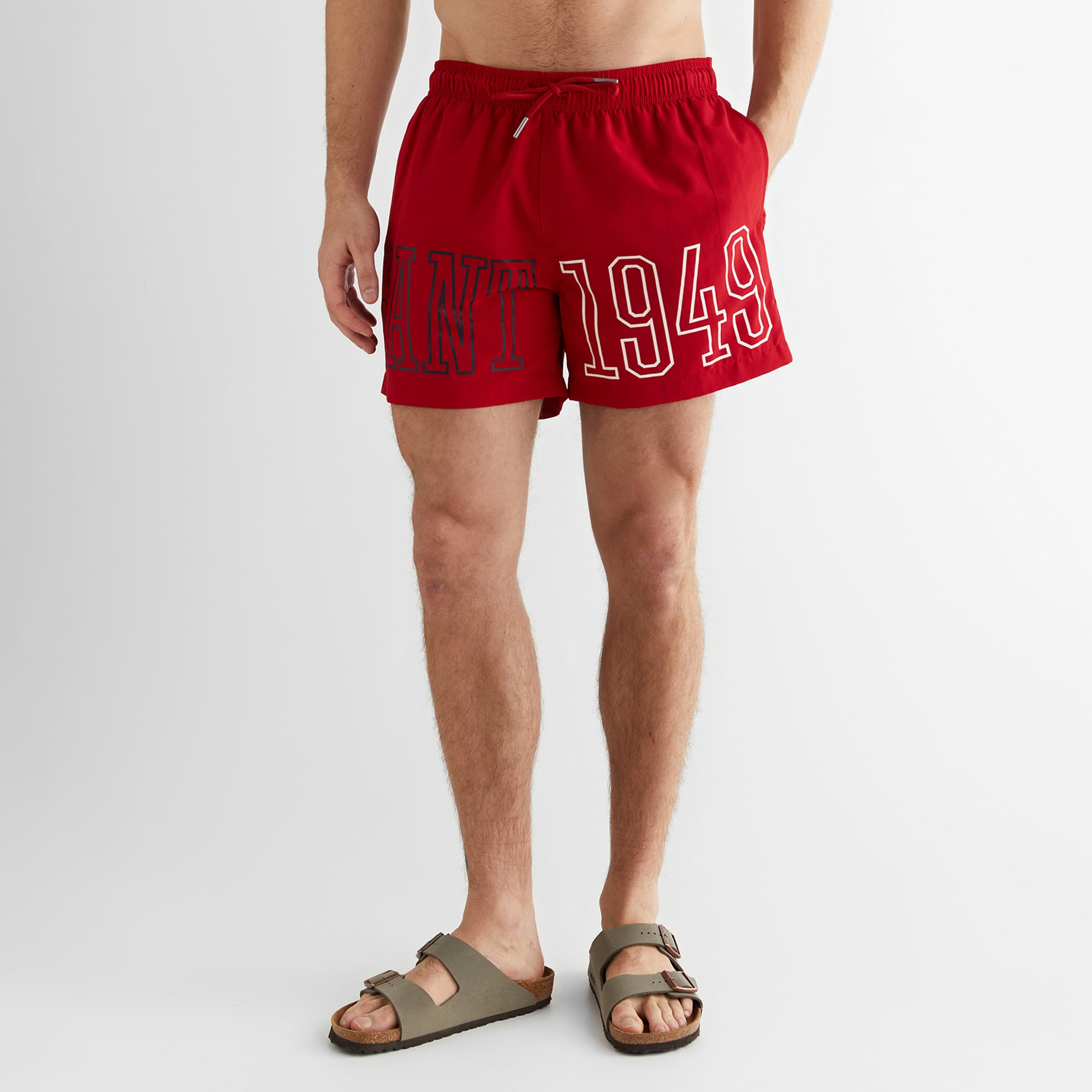 GANT Erkek Kırmızı Regular Fit Logolu Mayo Şort