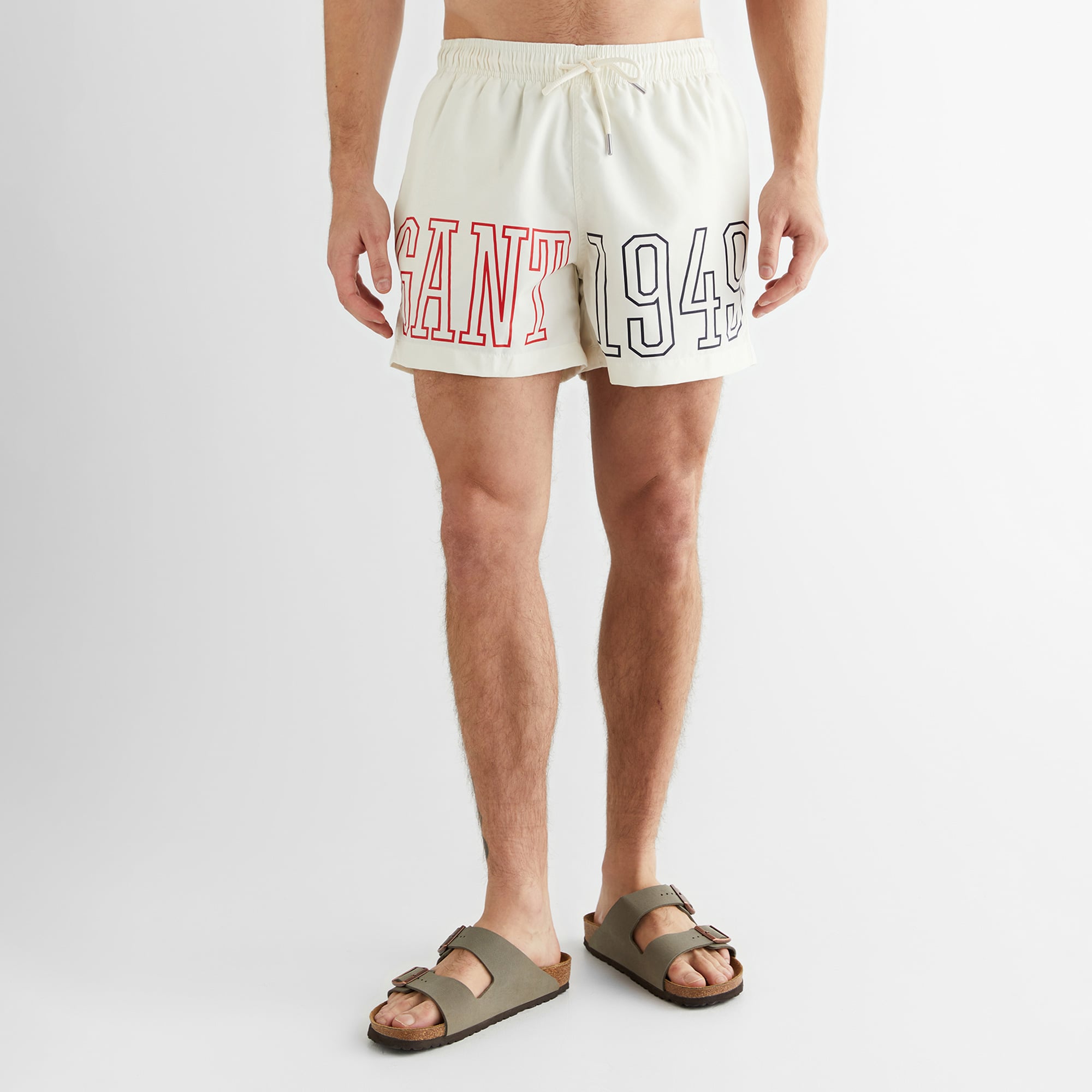 GANT Erkek Krem Regular Fit Logolu Mayo Şort